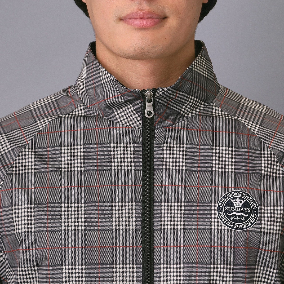 ストレッチ 撥水 グレンチェックブルゾン(アウター(ブルゾン、ウインド