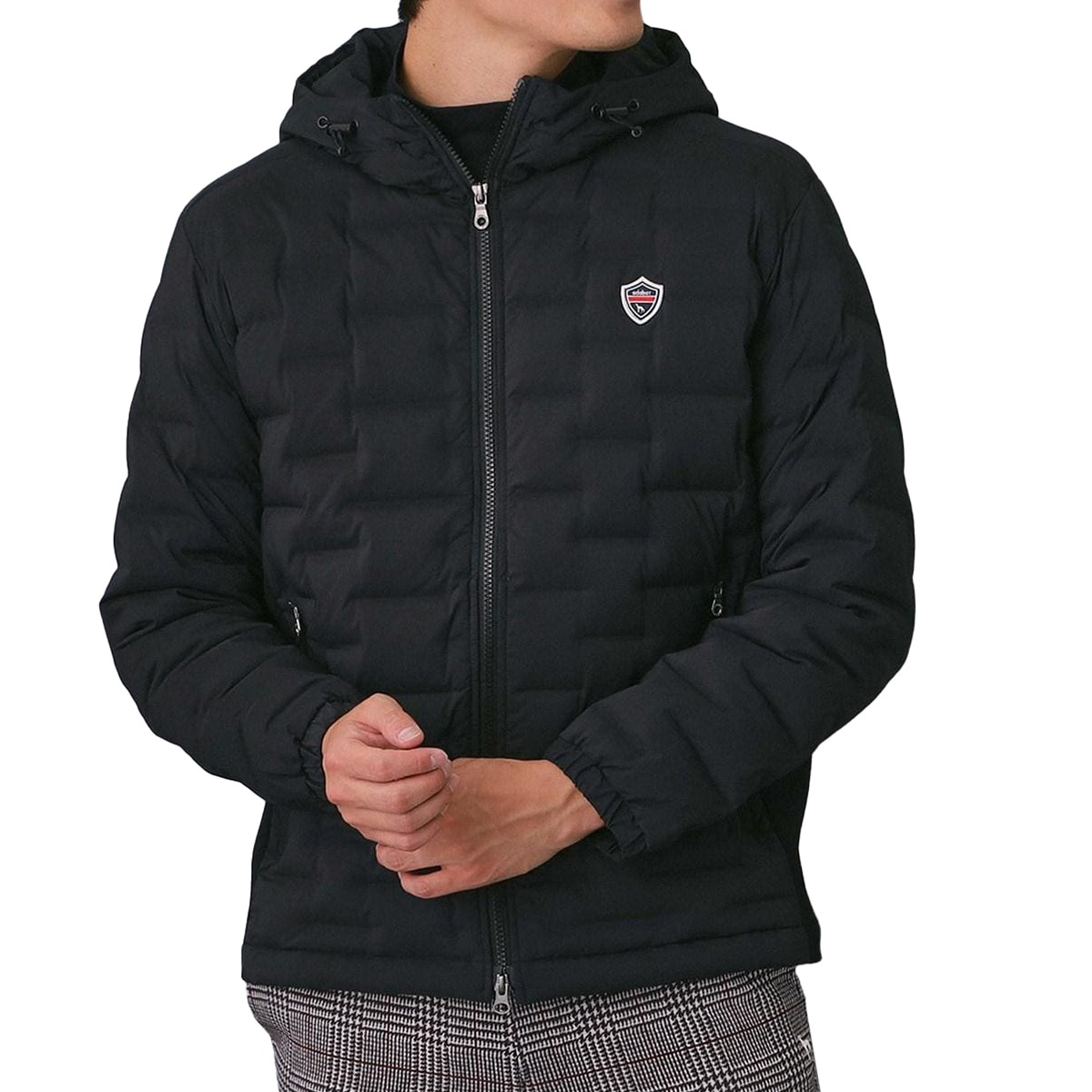 フードロゴ ストレッチダウンジャケット(アウター(ブルゾン、ウインド