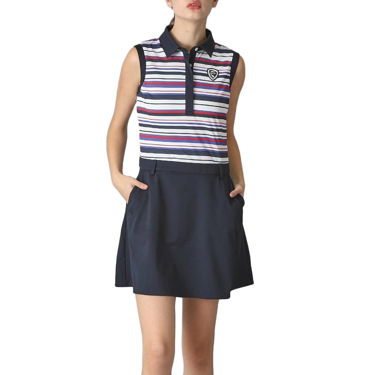 吸水速乾 接触冷感 ボーダーコンビワンピース レディス(ワンピース