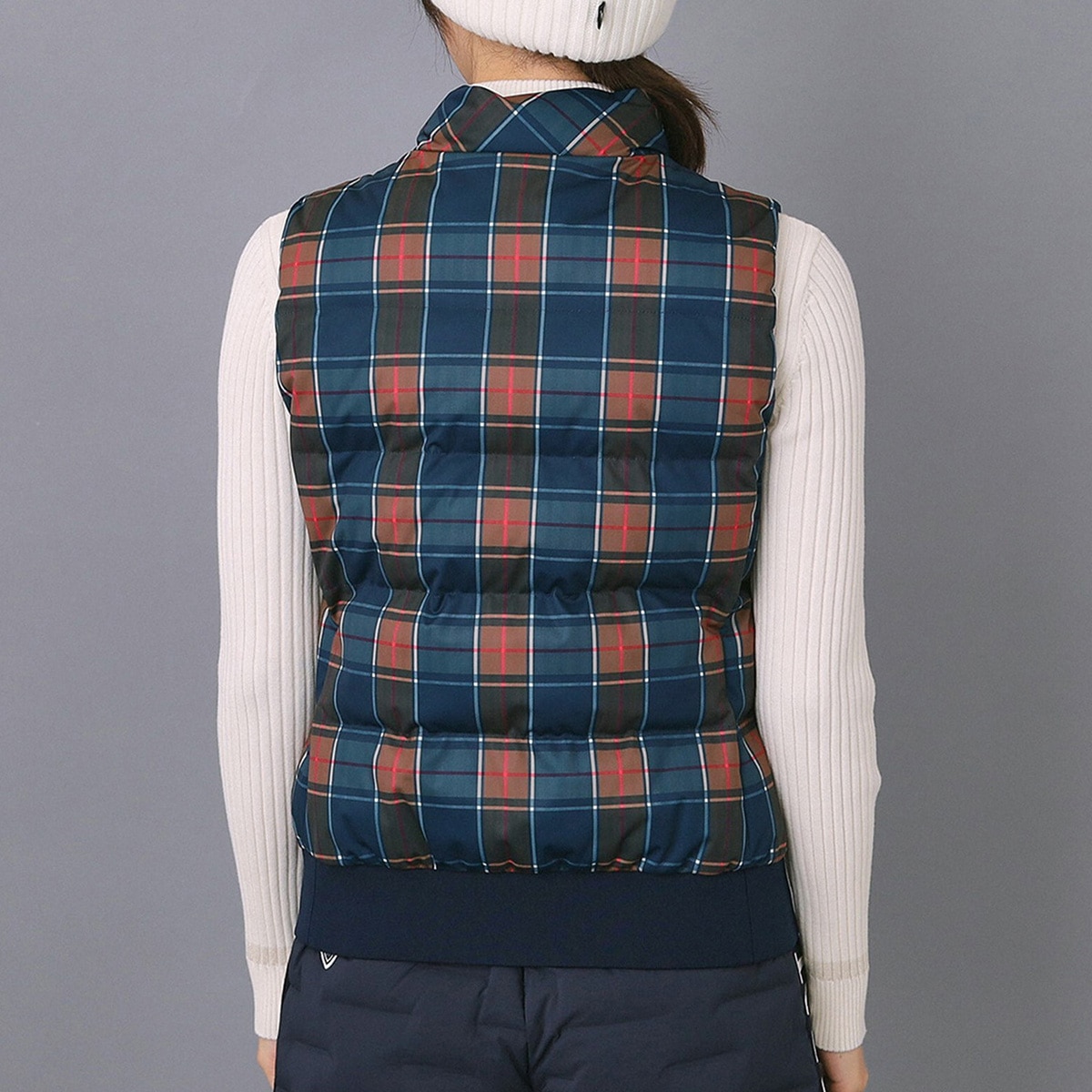 ストレッチ 撥水 タータンチェック中綿ベスト レディス(ベスト)|ADABAT