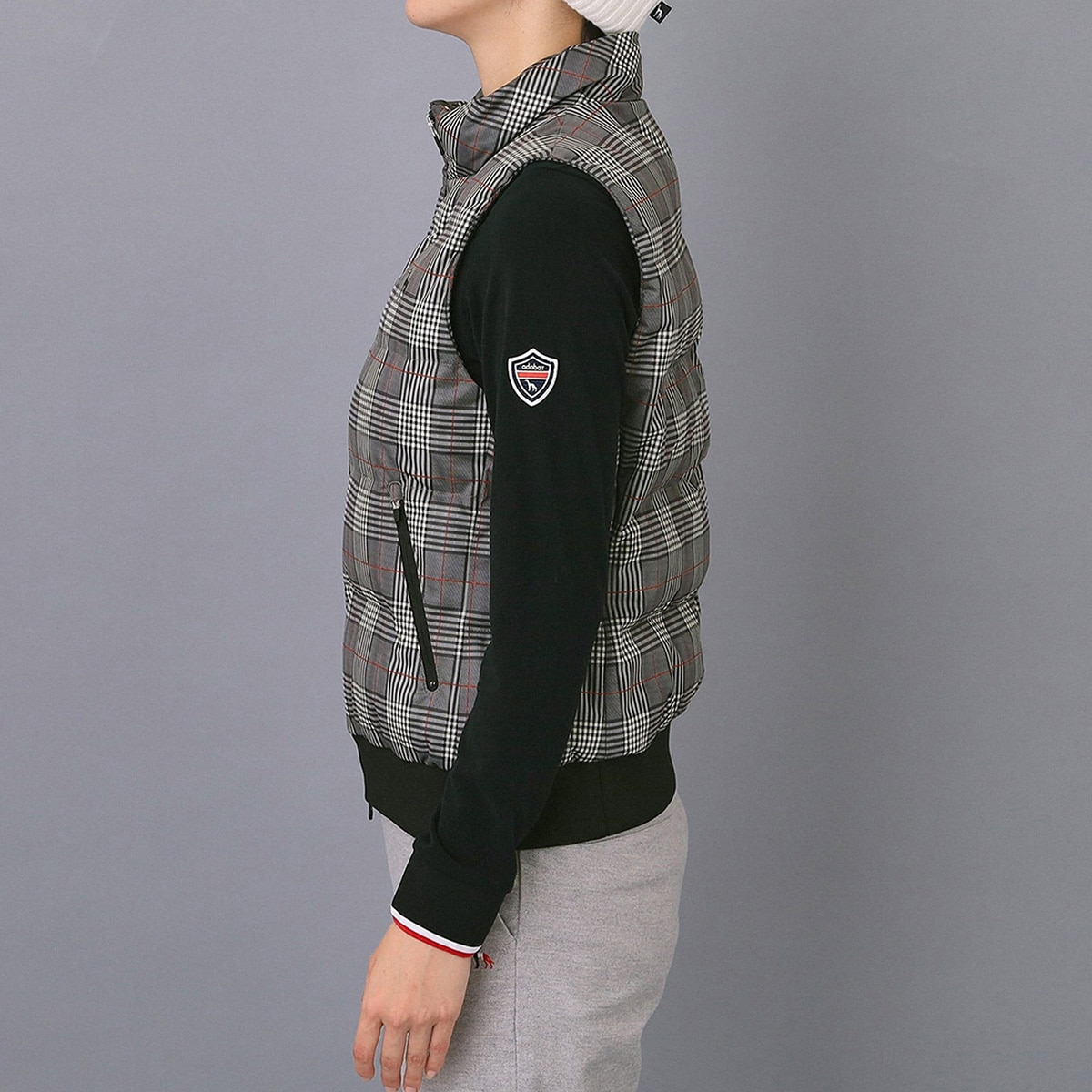 ストレッチ 撥水 グレンチェック中綿ベスト レディス(ベスト)|ADABAT