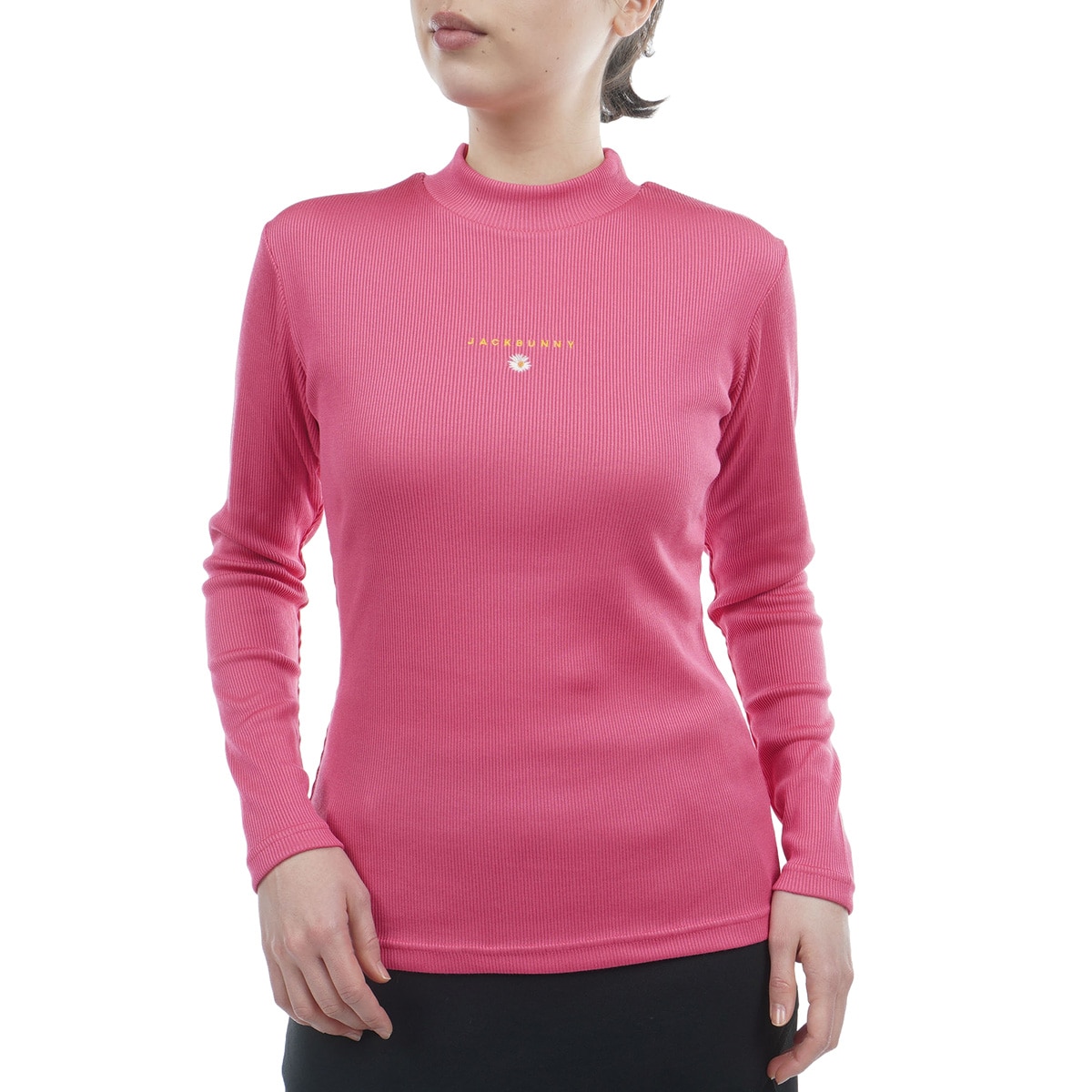 ブライトプレーティングテレコ モックネック長袖シャツ レディス(長袖