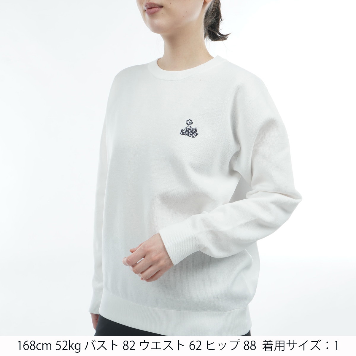 フラワージャガードプルオーバーセーター レディス(中間着(セーター