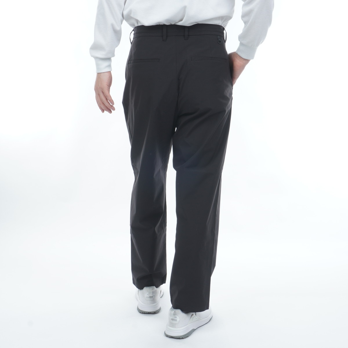 【美品】nano universe GOLF 防風裏フリース1タックパンツ 黒L セール・アウトレット】防風 裏フリース ノータックパンツ(ロング