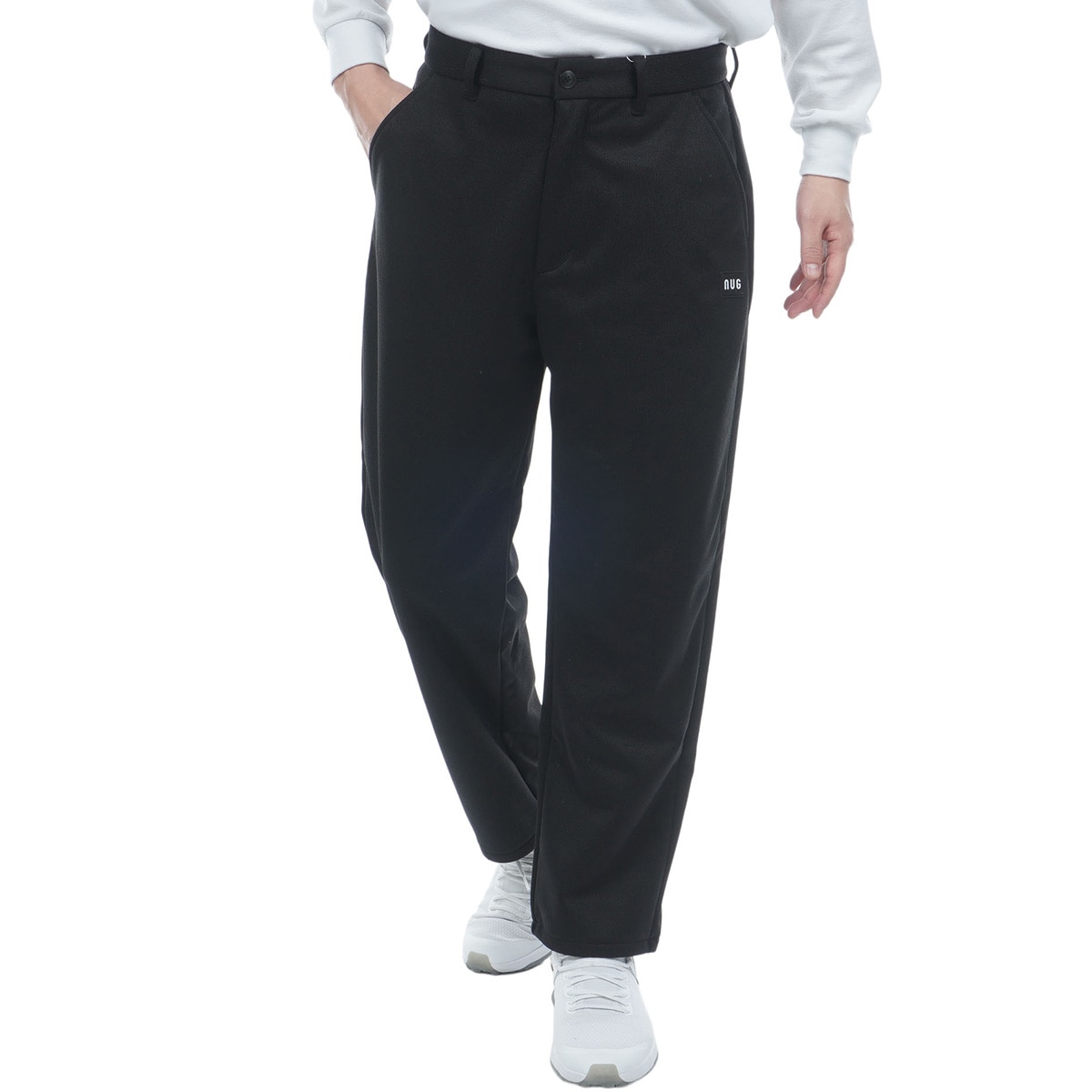 【美品】nano universe GOLF 防風裏フリース1タックパンツ 黒L セール・アウトレット】防風 裏フリース ノータックパンツ(ロング