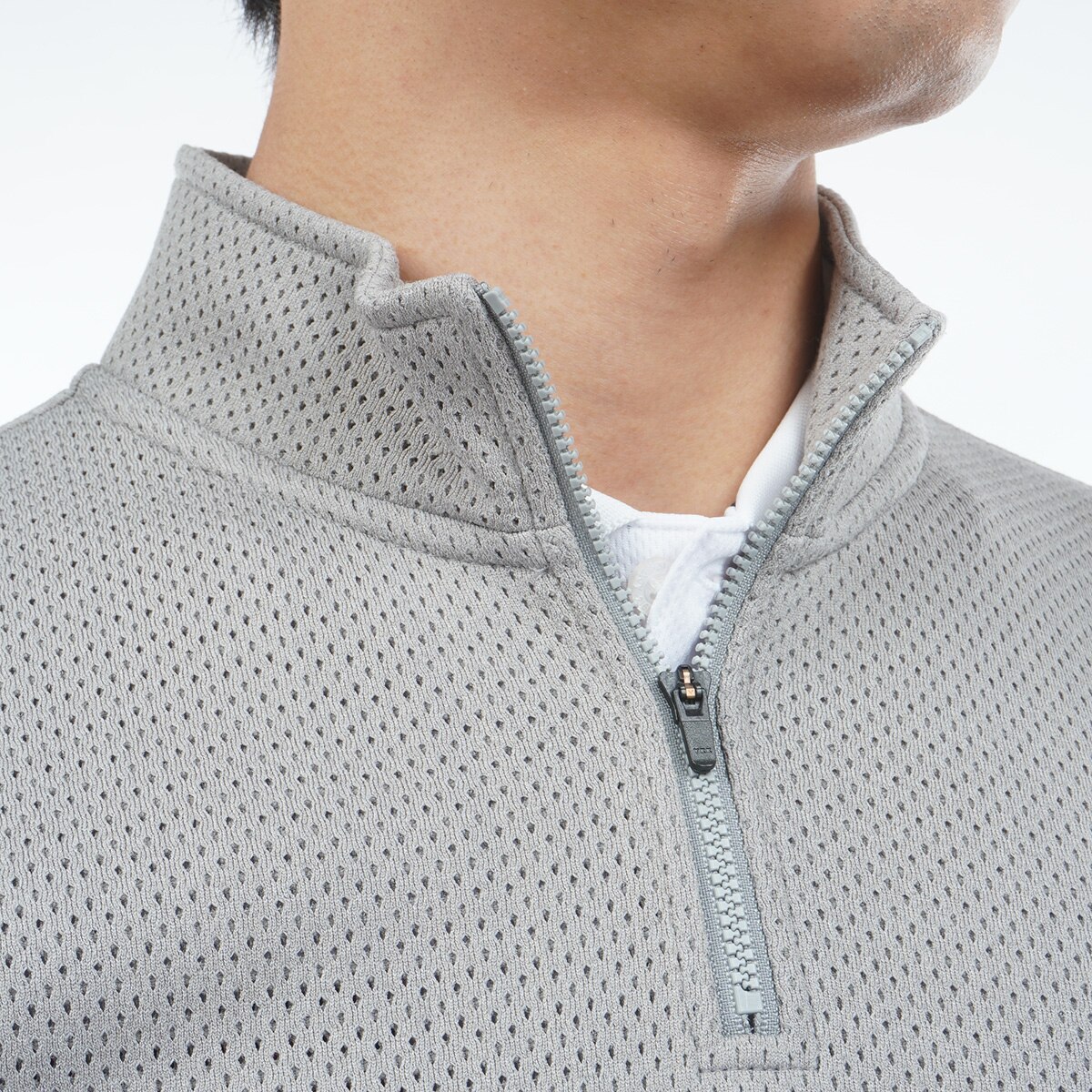 ストレッチ ビックメッシュ ダンボールハーフジップスウェット(中間着