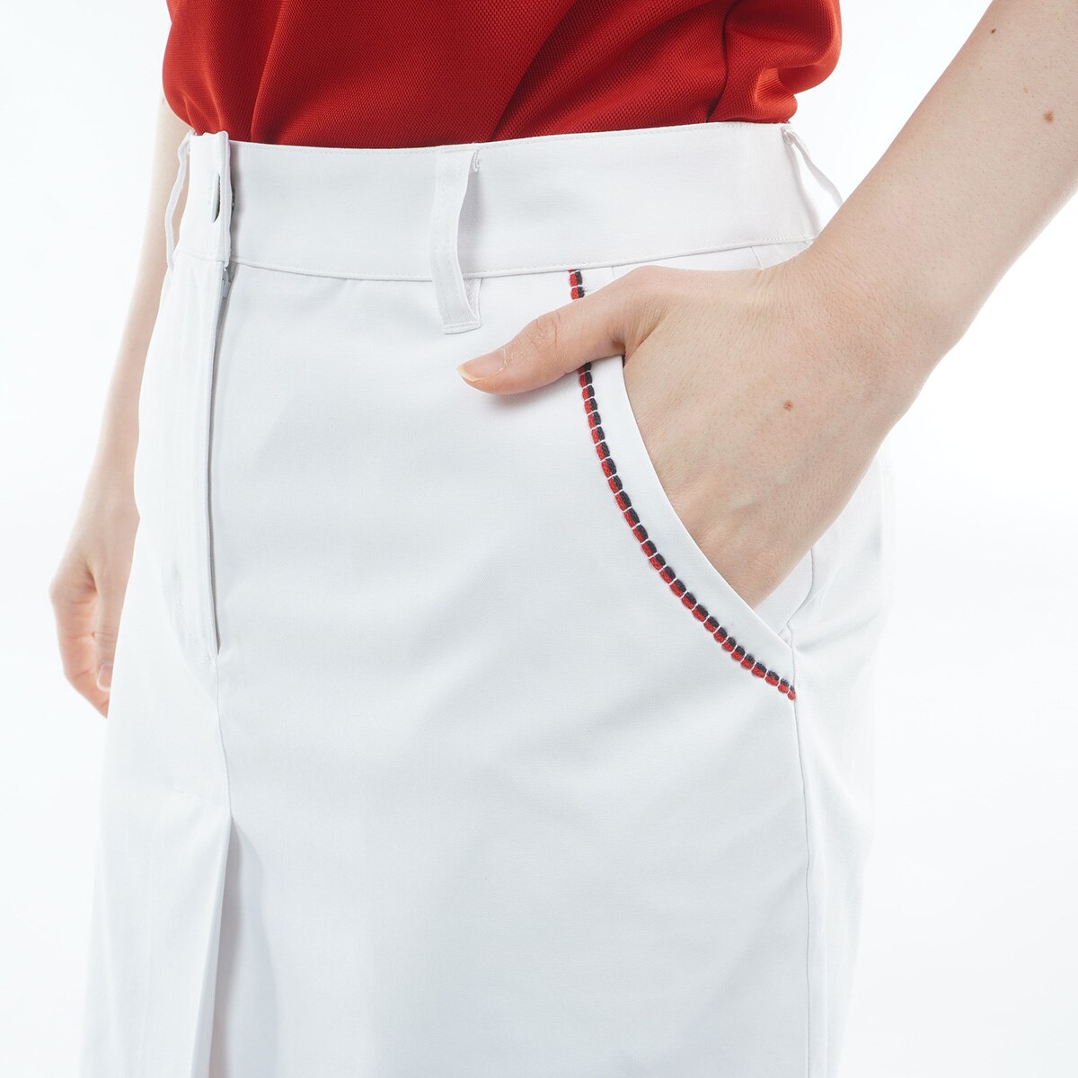 ストレッチ ツイルミドル丈 タイトスカート レディス(スカート)|TOMMY