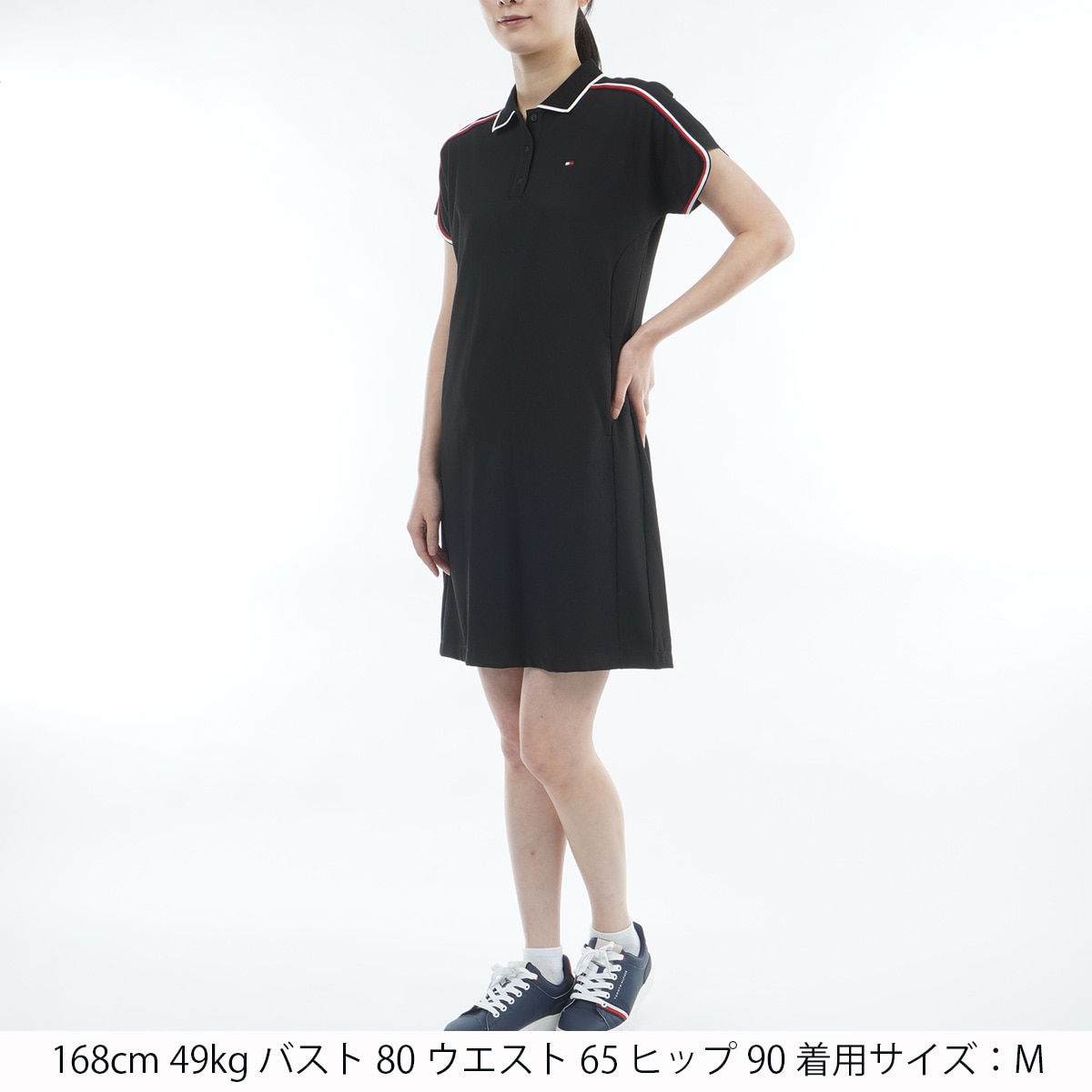 ホ*ト様 新品未使用　トミーヒルフィガーゴルフレディースポロワンピース ストレッチコードピケ ポロワンピース レディス(ワンピース)|TOMMY