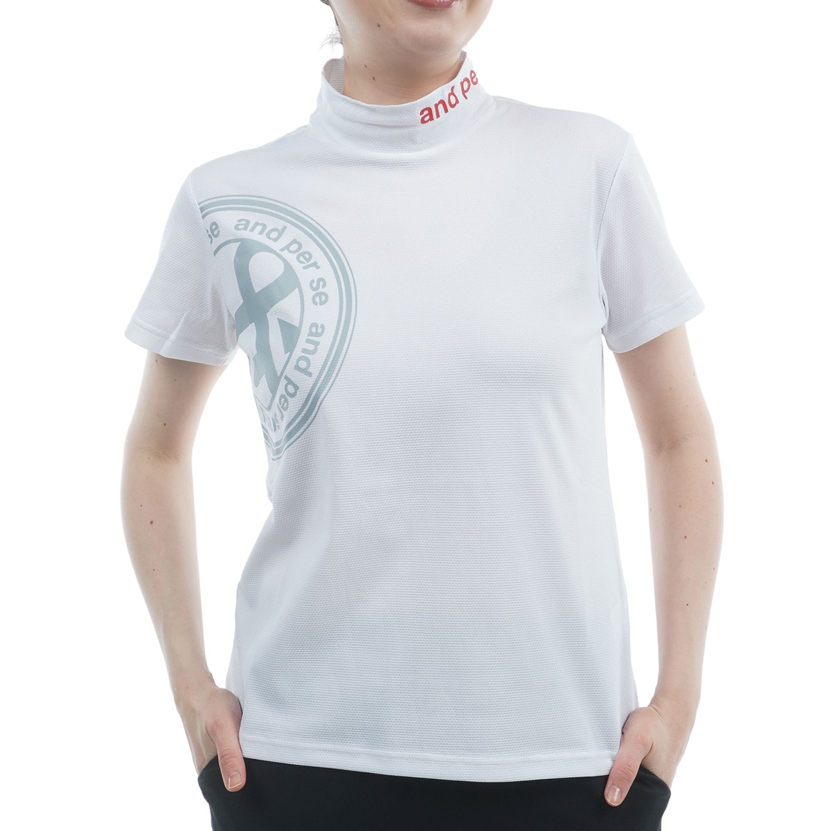 ストレッチ SWING DRY メッシュ モックネック半袖シャツ レディス(半袖