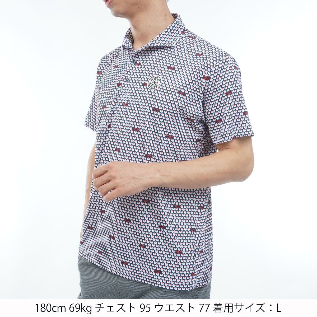 ストレッチ COOL is COOL プリンテッド半袖ポロシャツ(半袖シャツ