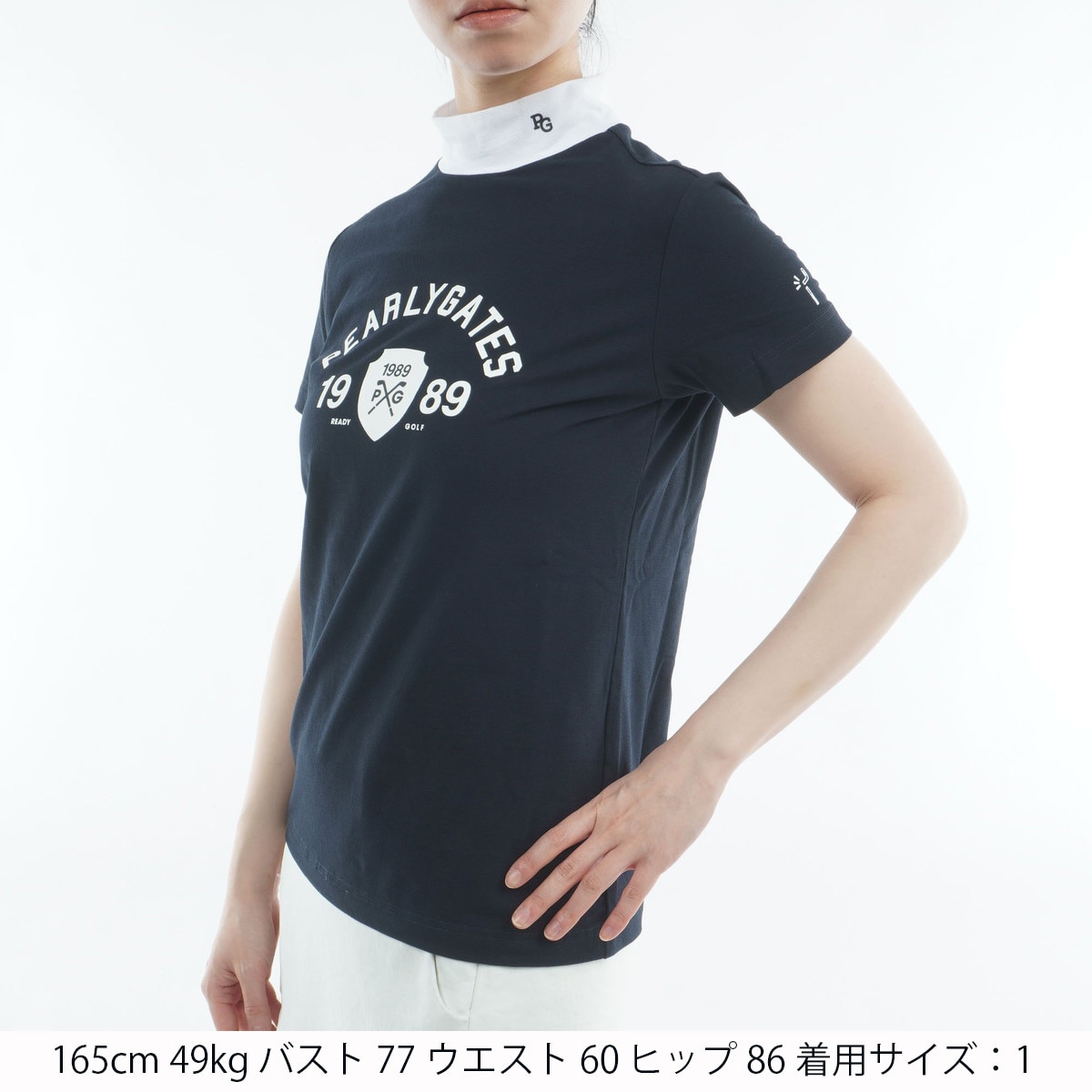 ベア鹿の子 モックネック半袖シャツ レディス(半袖シャツ・ポロシャツ