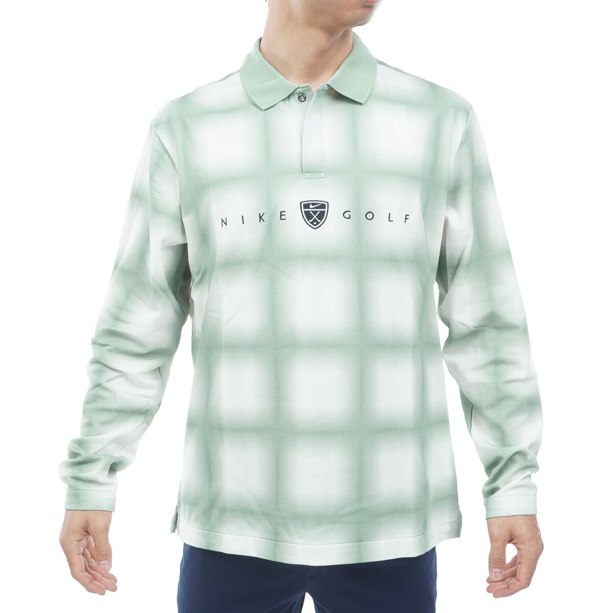 Nike Golf 長袖ポロシャツ ホワイト NIKE（ナイキ） 長袖ポロシャツ 白×オレンジ ロゴ刺しゅう シンプル