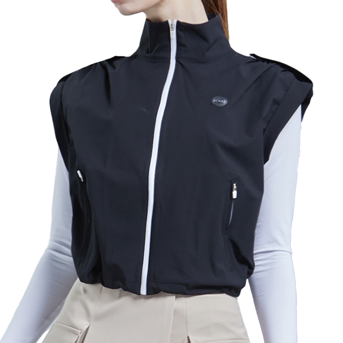 CHUCUCHU レディース ゴルフウェア ノースリーブベスト シャーリング