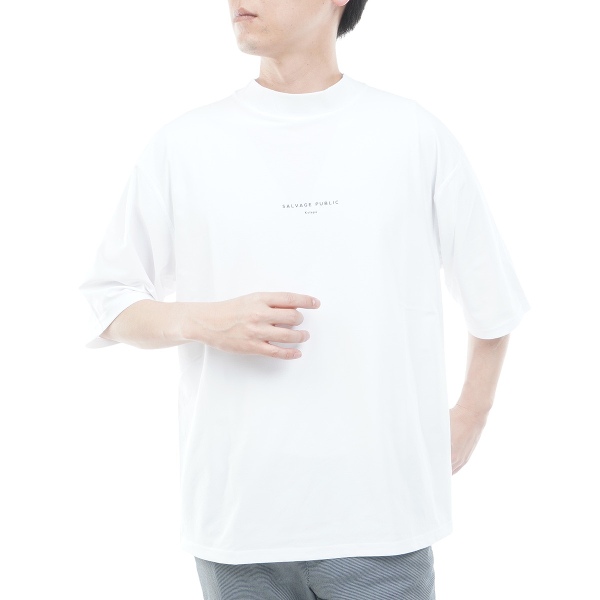 ストレッチ TI LEAF Paisley サーフモックネック5分袖Tシャツ(半袖
