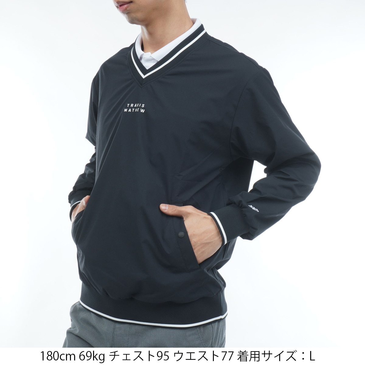 ストレッチ Vネックスニードジャケット(アウター(ブルゾン、ウインド