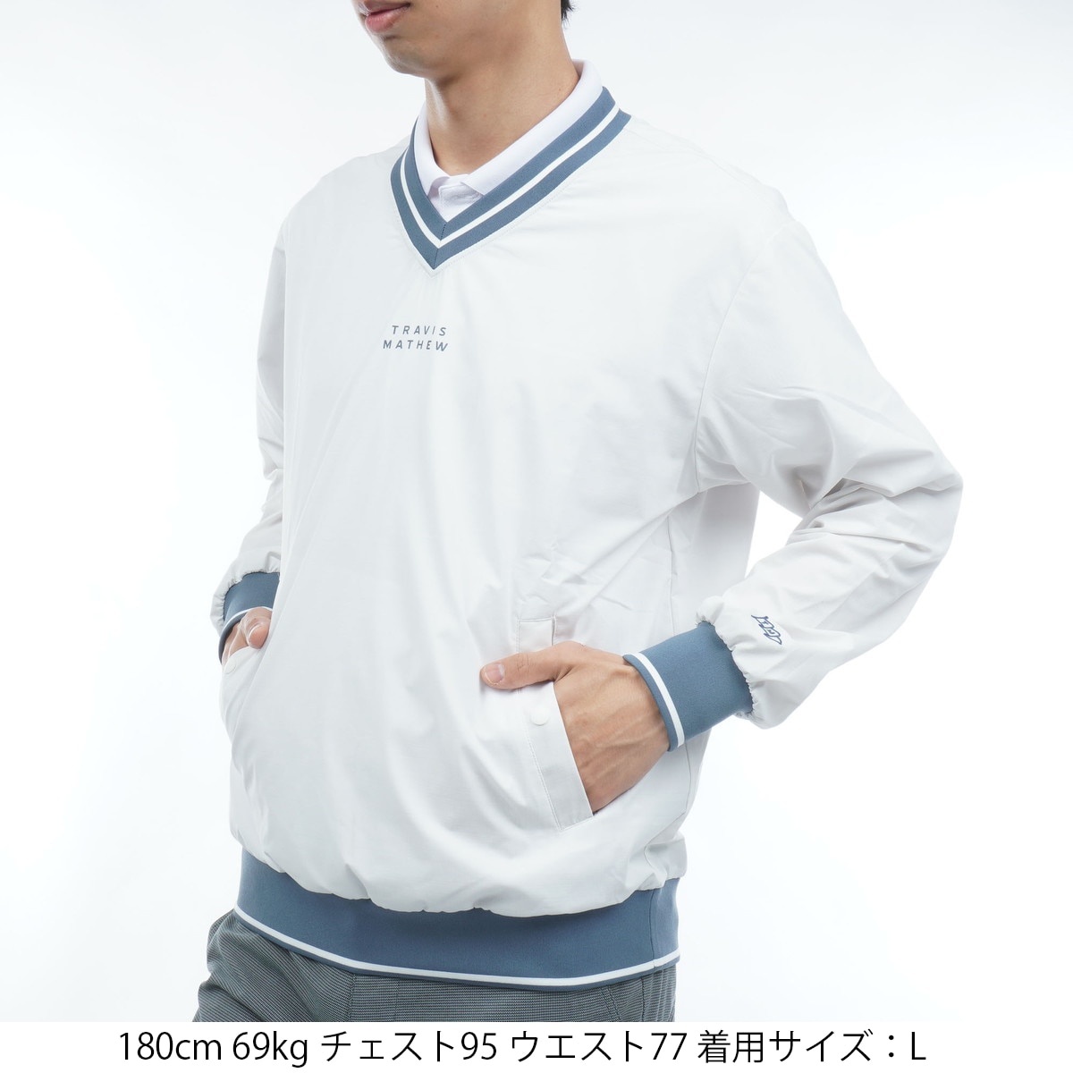 ストレッチ Vネックスニードジャケット(アウター(ブルゾン、ウインド