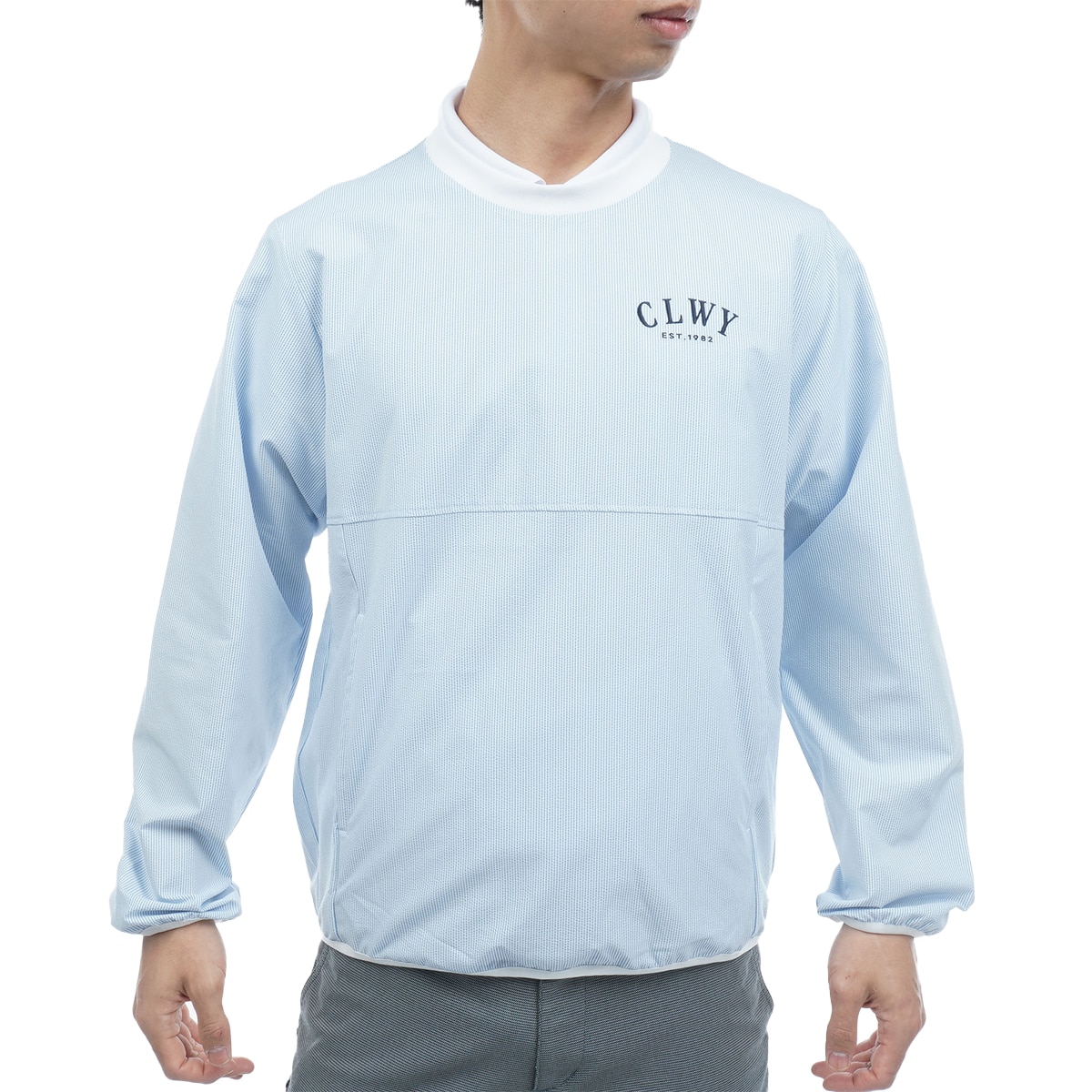 ストレッチシアサッカープルオーバーブルゾン(アウター(ブルゾン