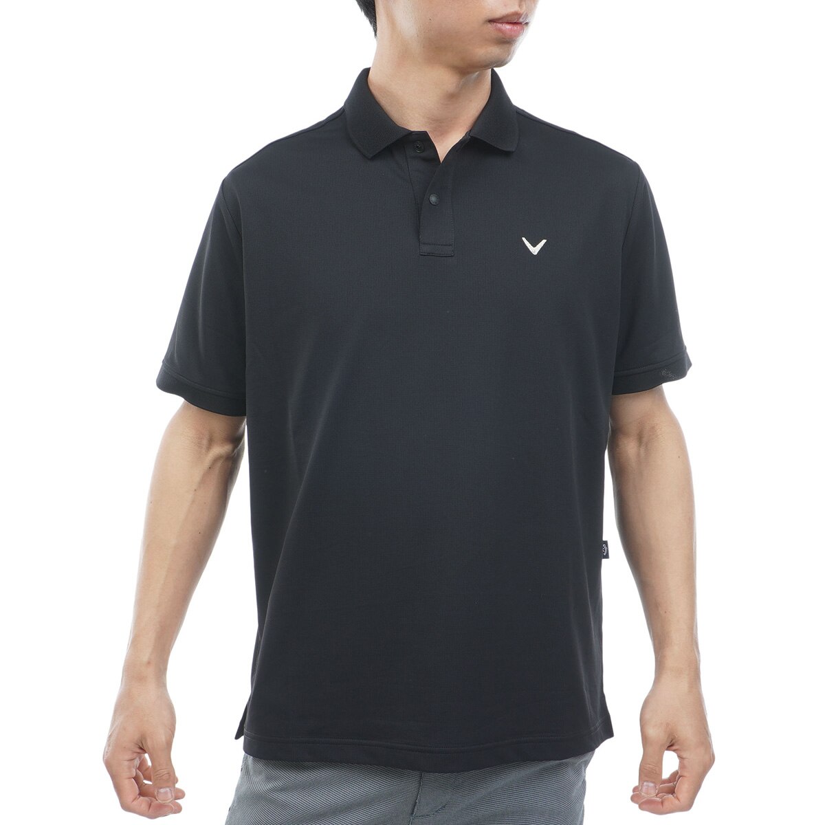 ミニワッフルリラックス半袖ポロシャツ(半袖シャツ・ポロシャツ