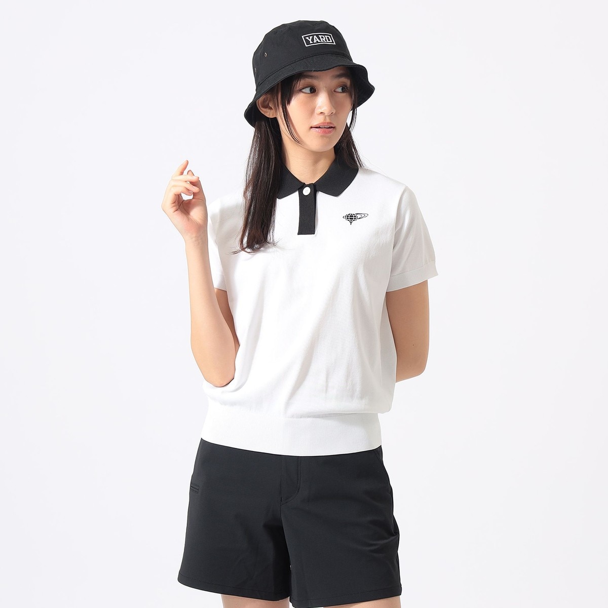 ORANGE LABEL クレリック ニット 長袖ポロシャツ レディス(長袖シャツ