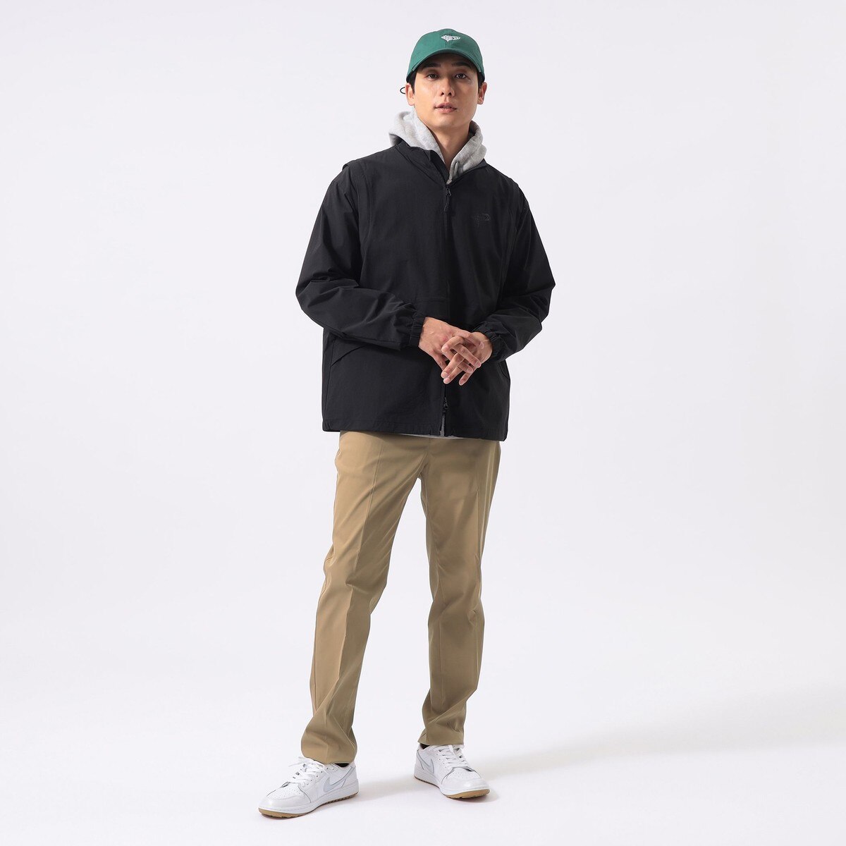【美品】BEAMS GOLF 2WAY 袖脱着 ストレッチ ブルゾン Lサイズ ORANGE LABEL 2WAY ストレッチ リップストップブルゾン(アウター