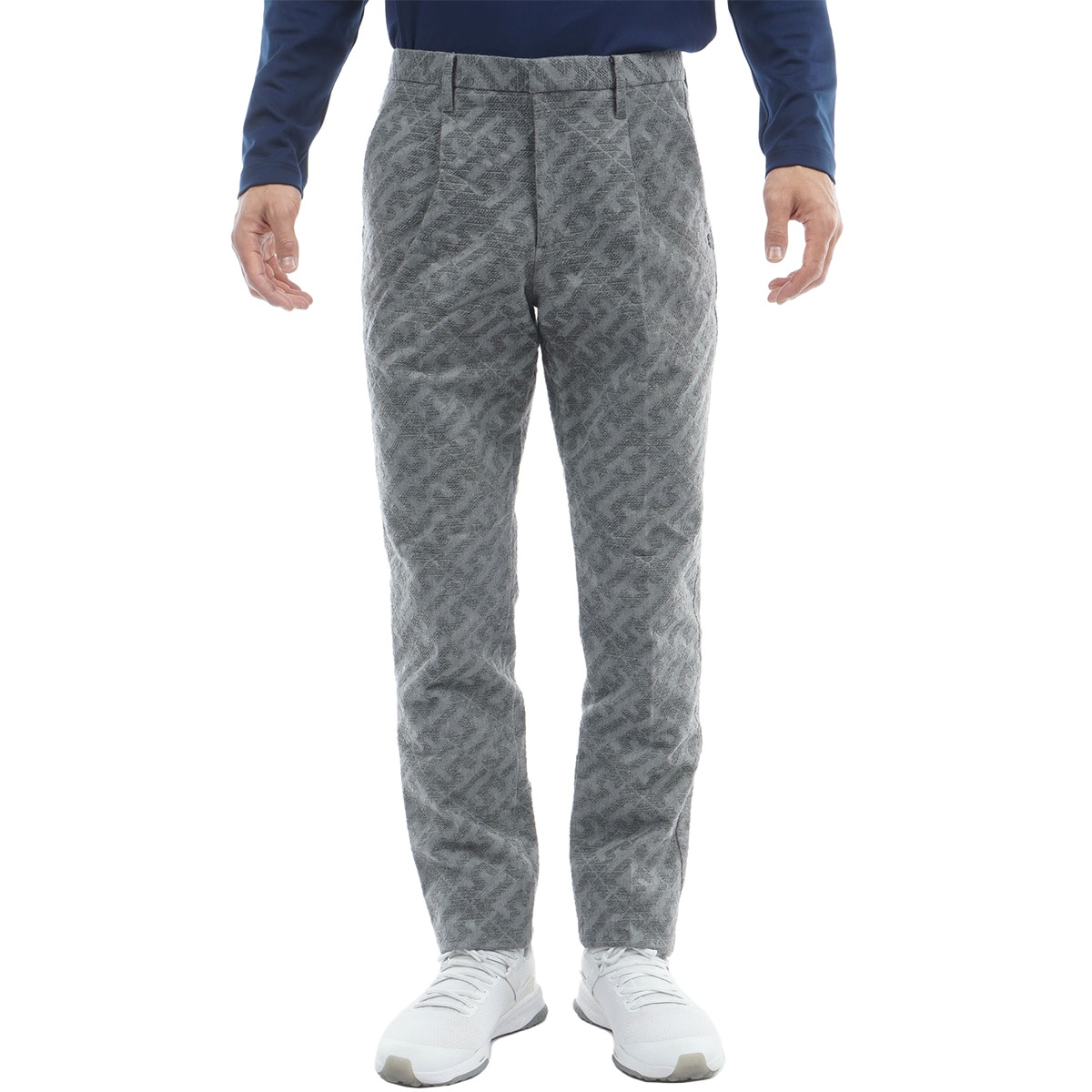 セール・アウトレット】モノグラムジャカード ワンタックパンツ(ロング