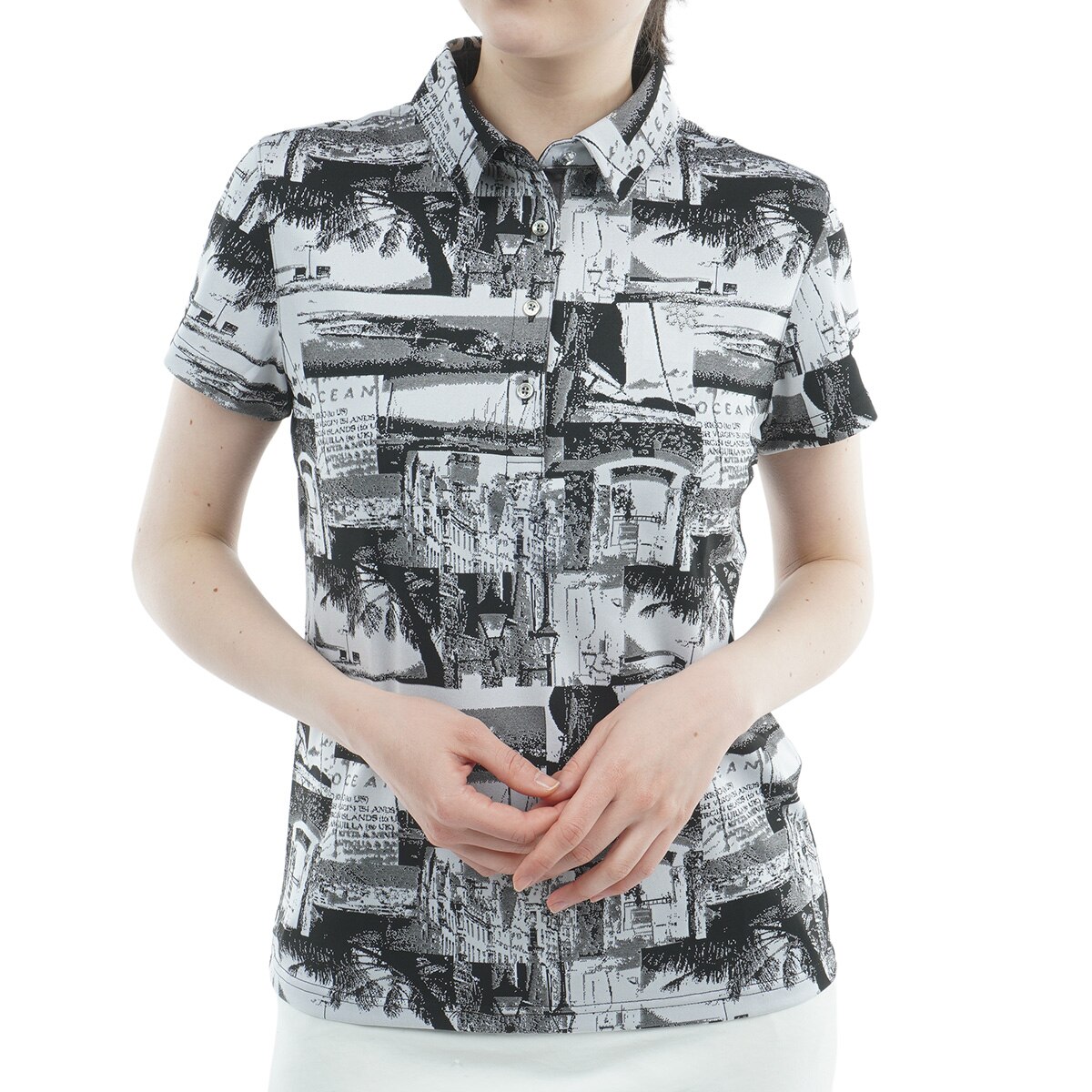 セール・アウトレット】クルーズフォトジャカード半袖ポロシャツ