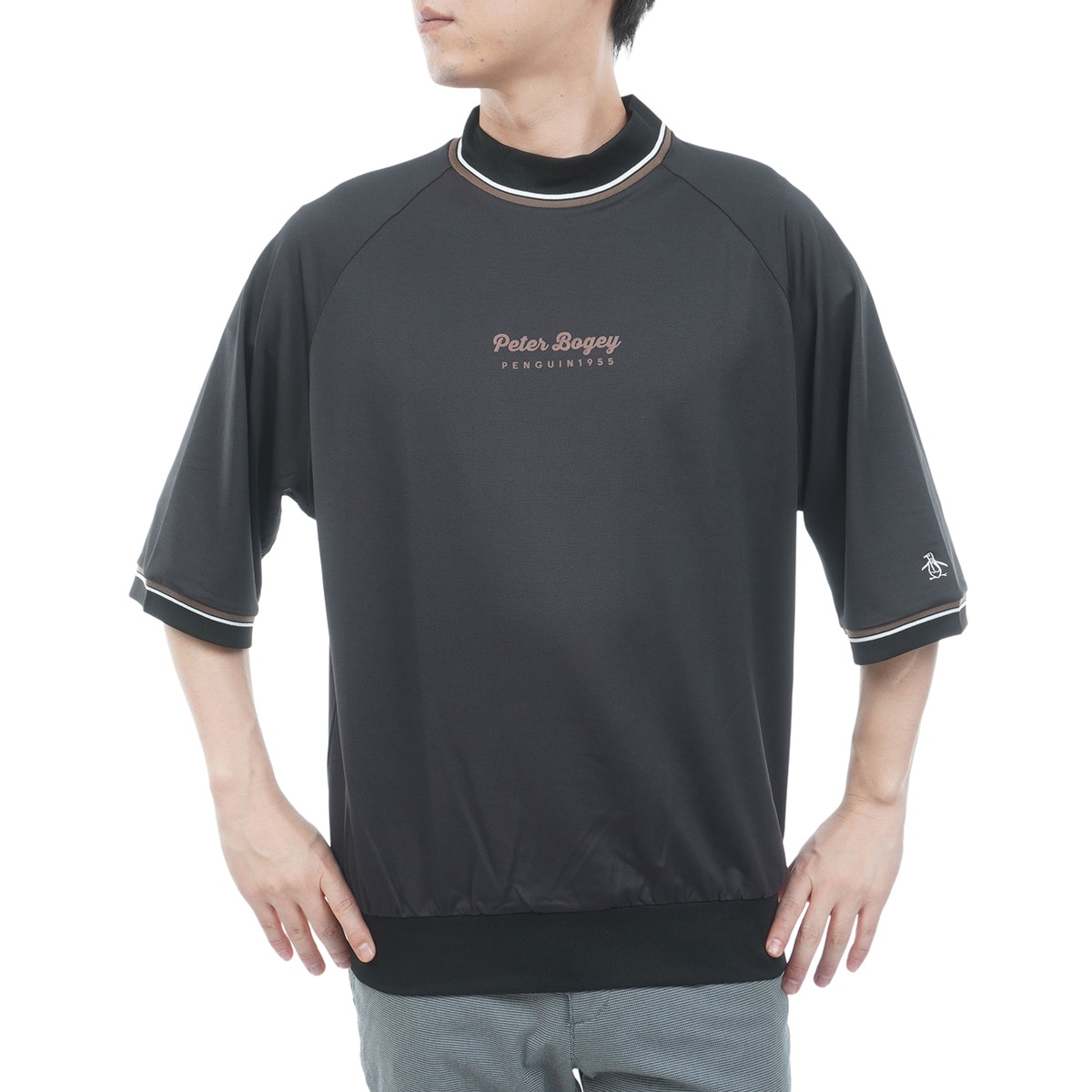 BOGEYMAN グラフィックモックネック半袖シャツ(半袖シャツ・ポロシャツ