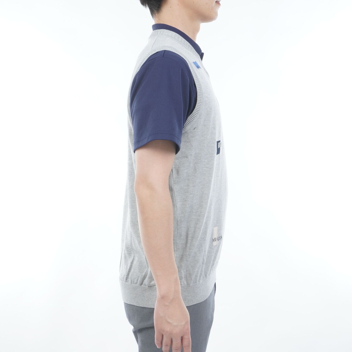 飛びロゴインターシャVネックニットベスト(ベスト)|Munsingwear