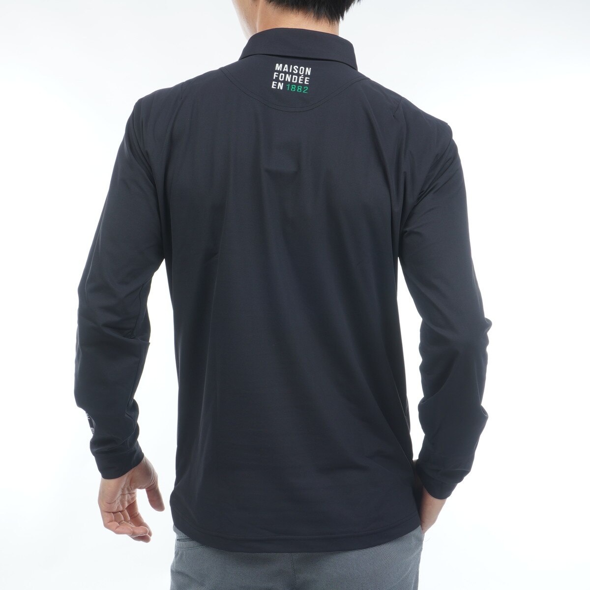 ストレッチ マーキングデザイン長袖ポロシャツ(長袖シャツ・ポロシャツ