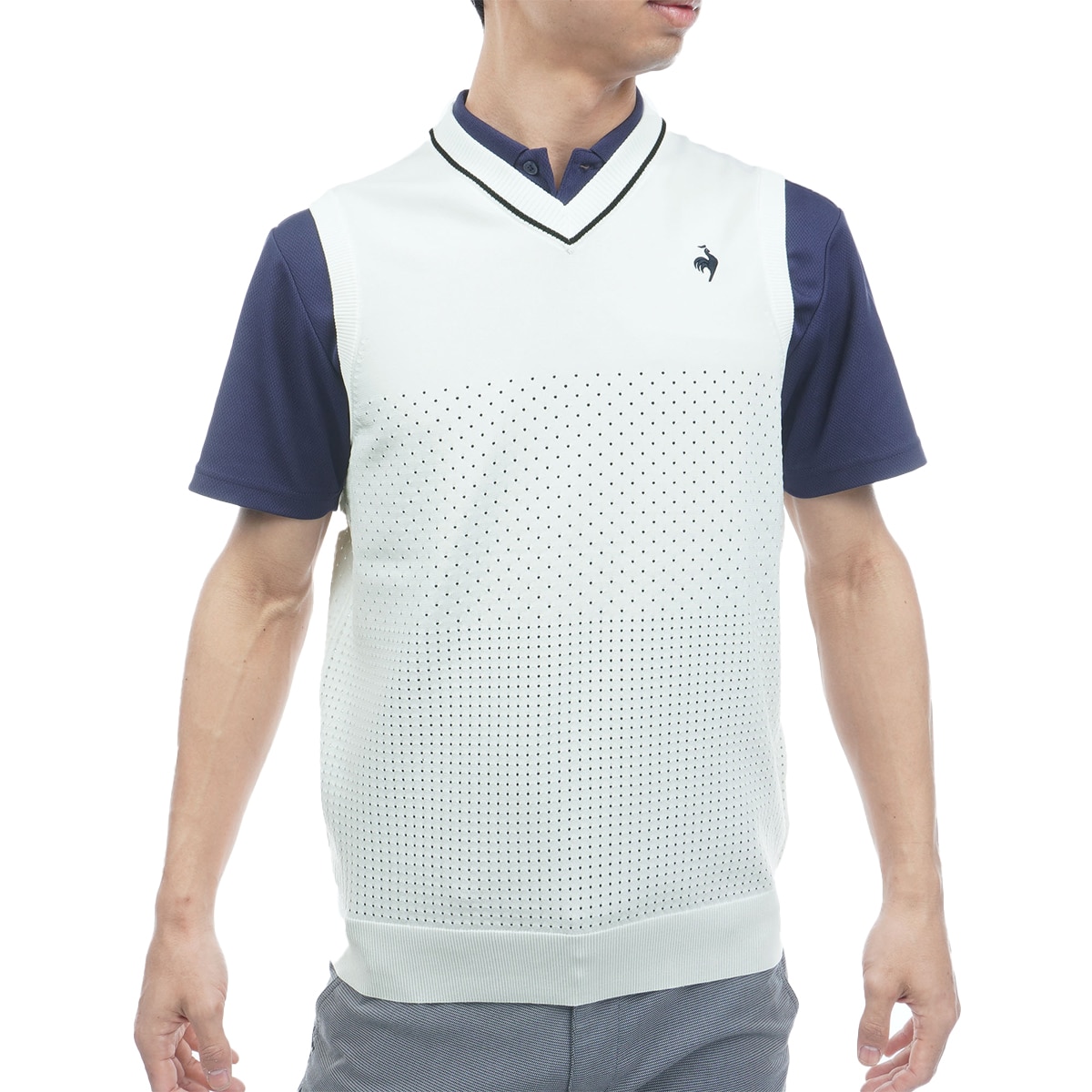 新品 ラッセルノ ゴルフ　RUSSELUNO GOLF Vネック　ニットベスト ウォッシャブルVネックニットベスト(ベスト)|Le coq sportif GOLF