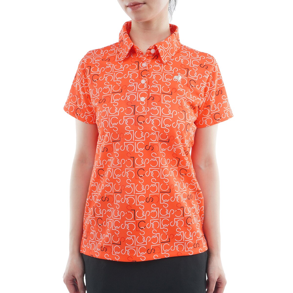 ✨golfing Lady✨ゴルフィング レディ♡半袖ポロシャツ♡オレンジ(S) レディース】配色半袖ポロシャツ （ポロシャツ）｜NS23 par Nissa Golf