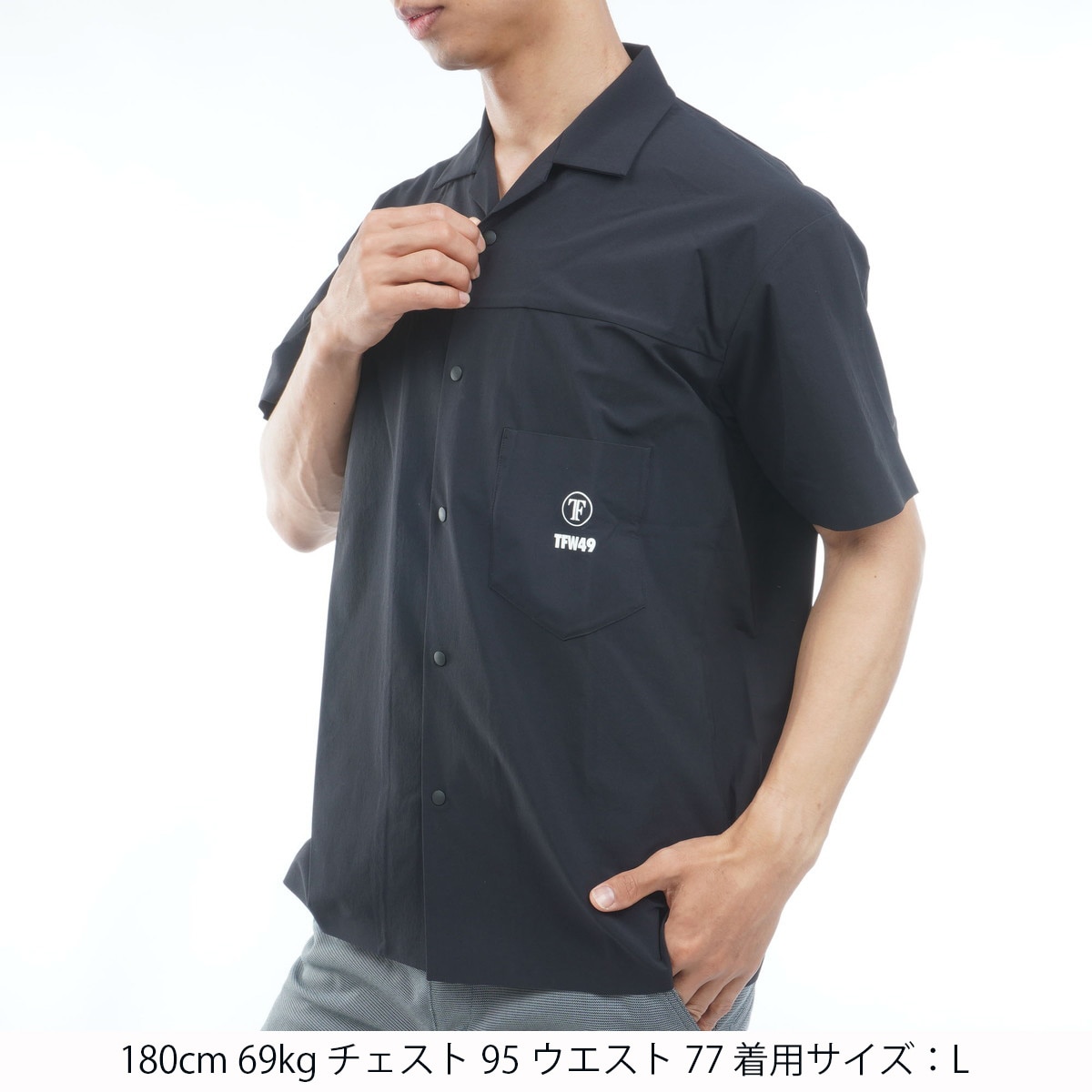 ストレッチ コンビネーションオープン半袖シャツジャケット(アウター