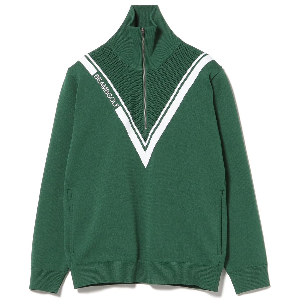 ORANGE LABEL ハーフジップ Vライン ニット レディス(中間着(セーター