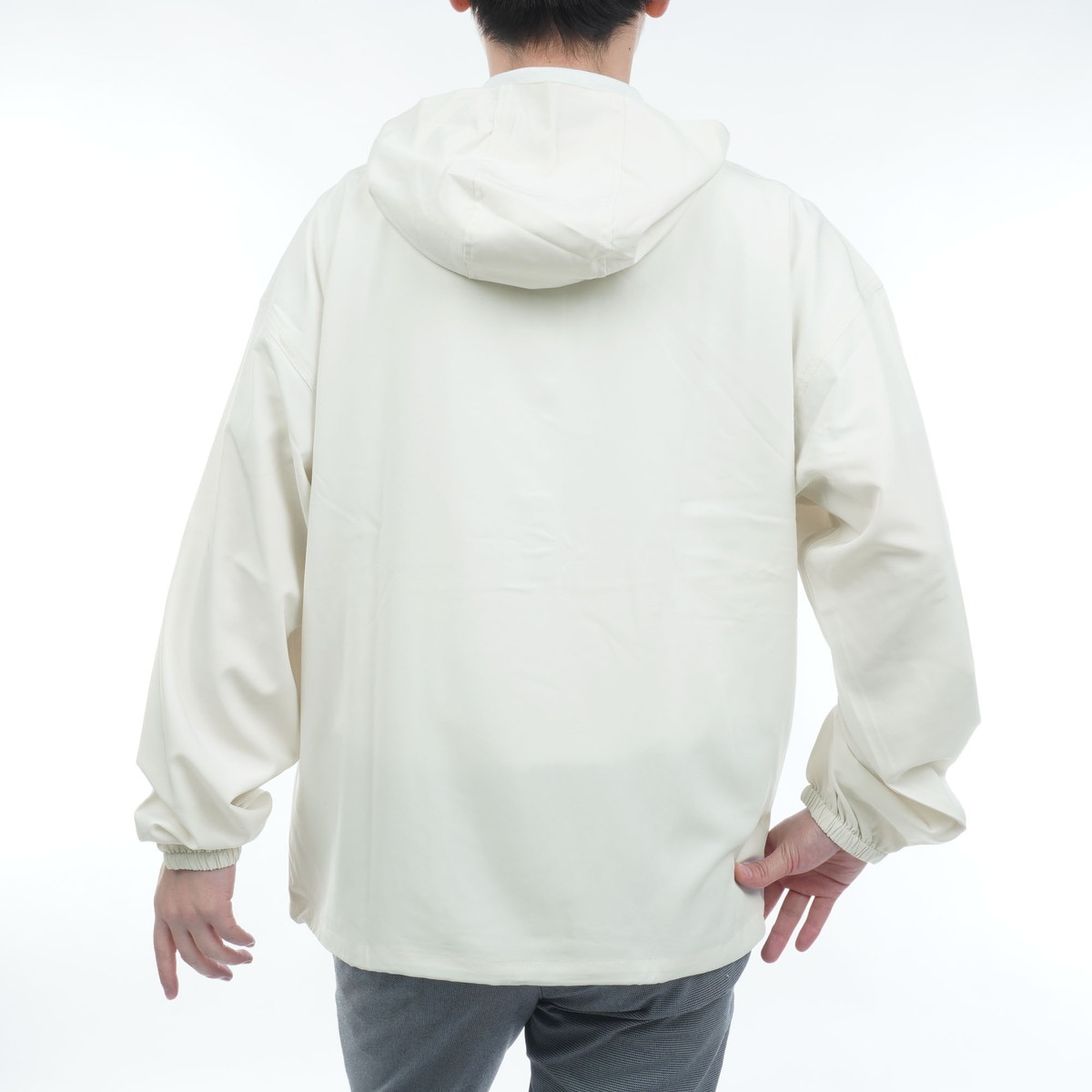 ストレッチ タフタ リラックスフィット ハーフジップジャケット