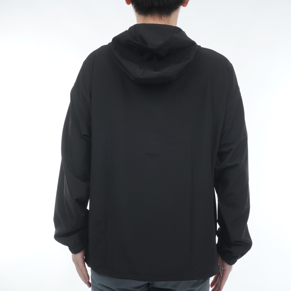 ストレッチ タフタ リラックスフィット ハーフジップジャケット