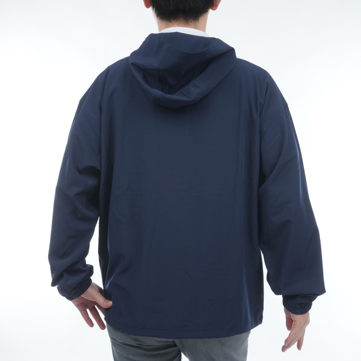 ストレッチ タフタ リラックスフィット ハーフジップジャケット