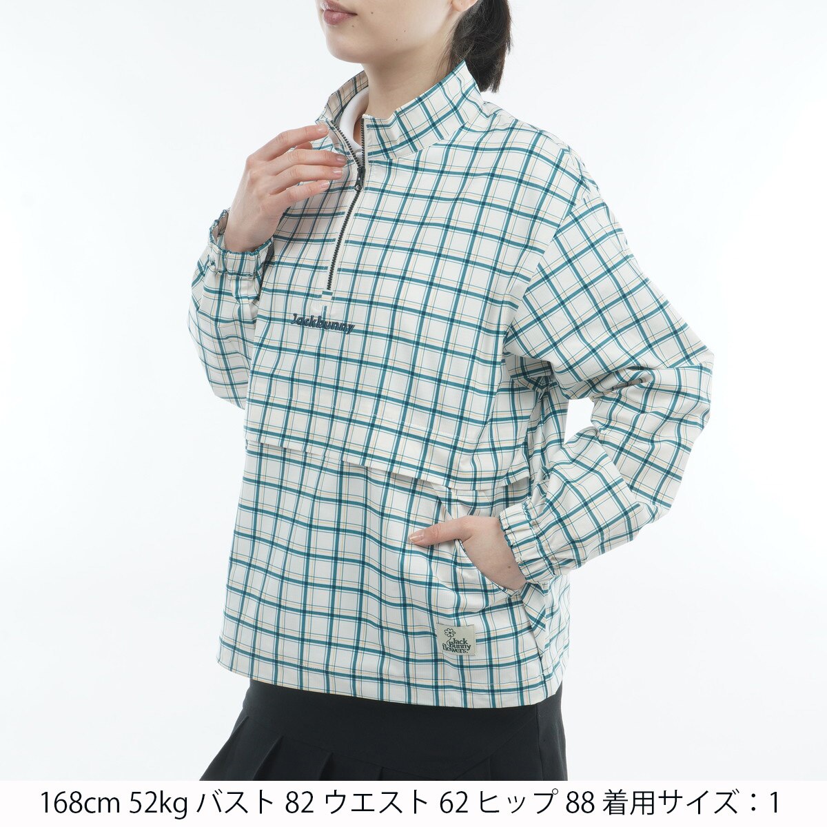 チェックプリント ハーフジップブルゾン レディス(アウター(ブルゾン