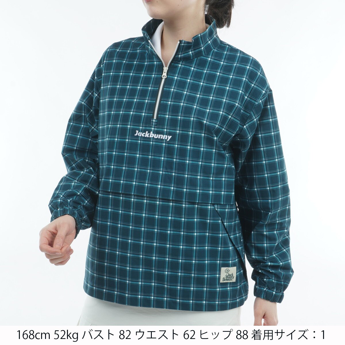 チェックプリント ハーフジップブルゾン レディス(アウター(ブルゾン