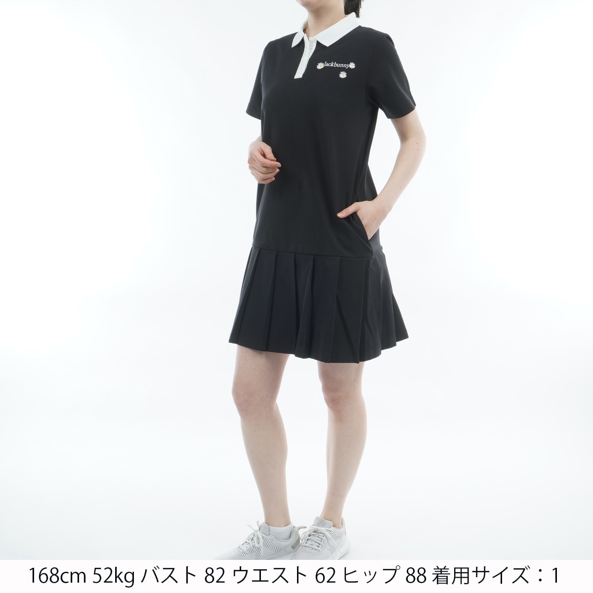 グリッドストレッチ Flower 半袖ポロワンピース レディス(ワンピース