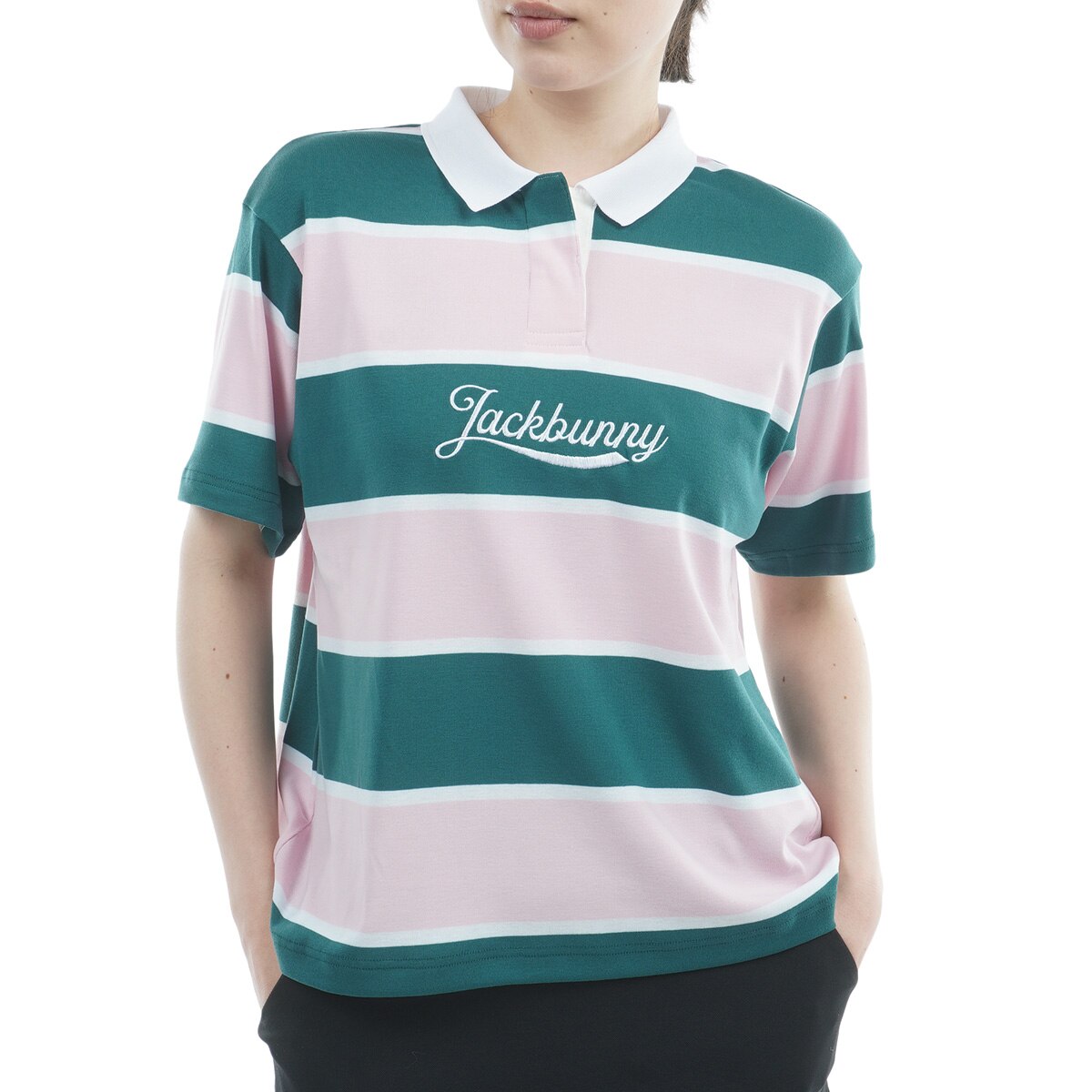 先染めボーダー 半袖ポロシャツ レディス(半袖シャツ・ポロシャツ