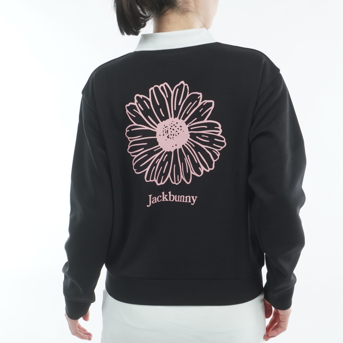 新品未使用品 ジャックバニー　長袖ポロシャツ　レディース ブラック ハイゲージダブルフェイス 長袖ポロシャツ レディス(長袖シャツ