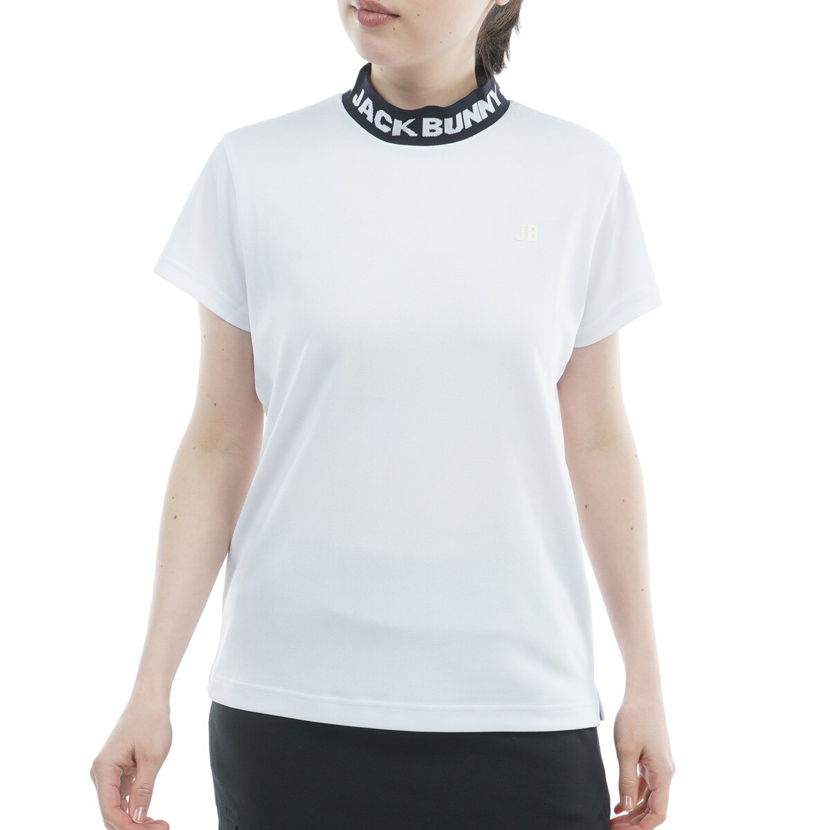 ロゴジャカード モックネック半袖シャツ レディス(半袖シャツ