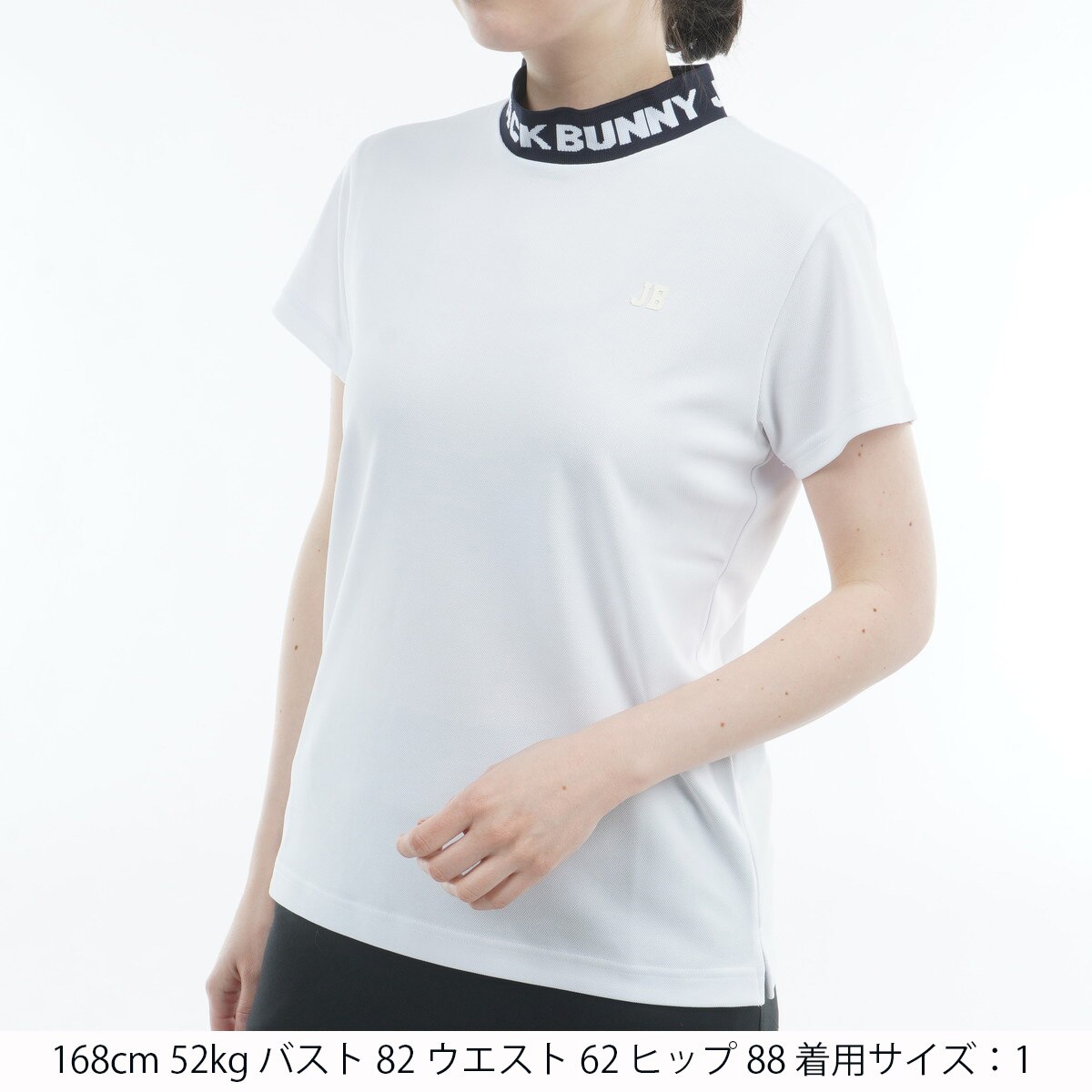 ロゴジャカード モックネック半袖シャツ レディス(半袖シャツ