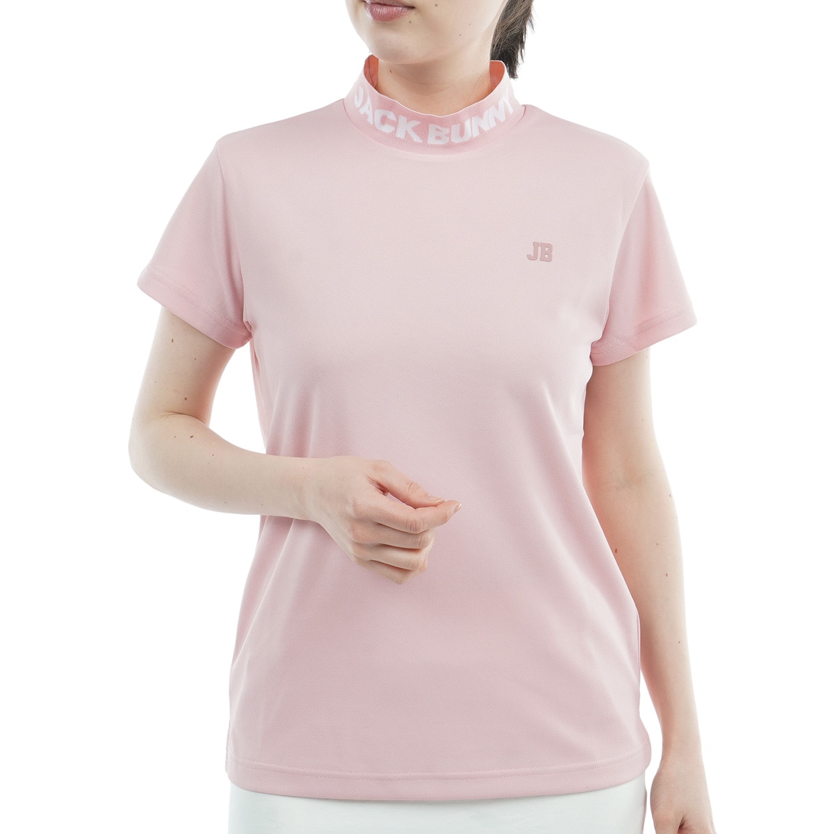 ロゴジャカード モックネック半袖シャツ レディス(半袖シャツ