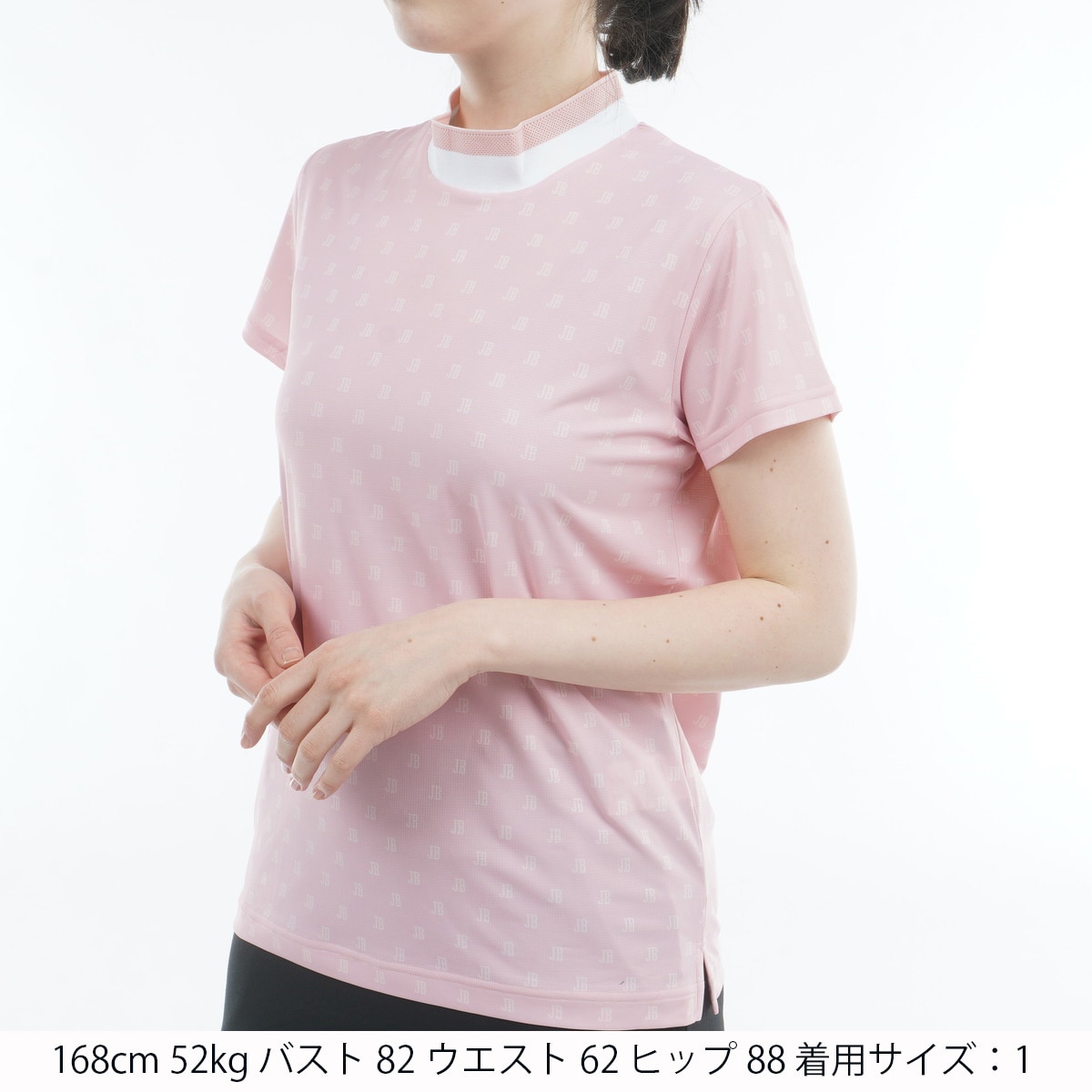 ロゴプリント モックネック半袖シャツ レディス(半袖シャツ