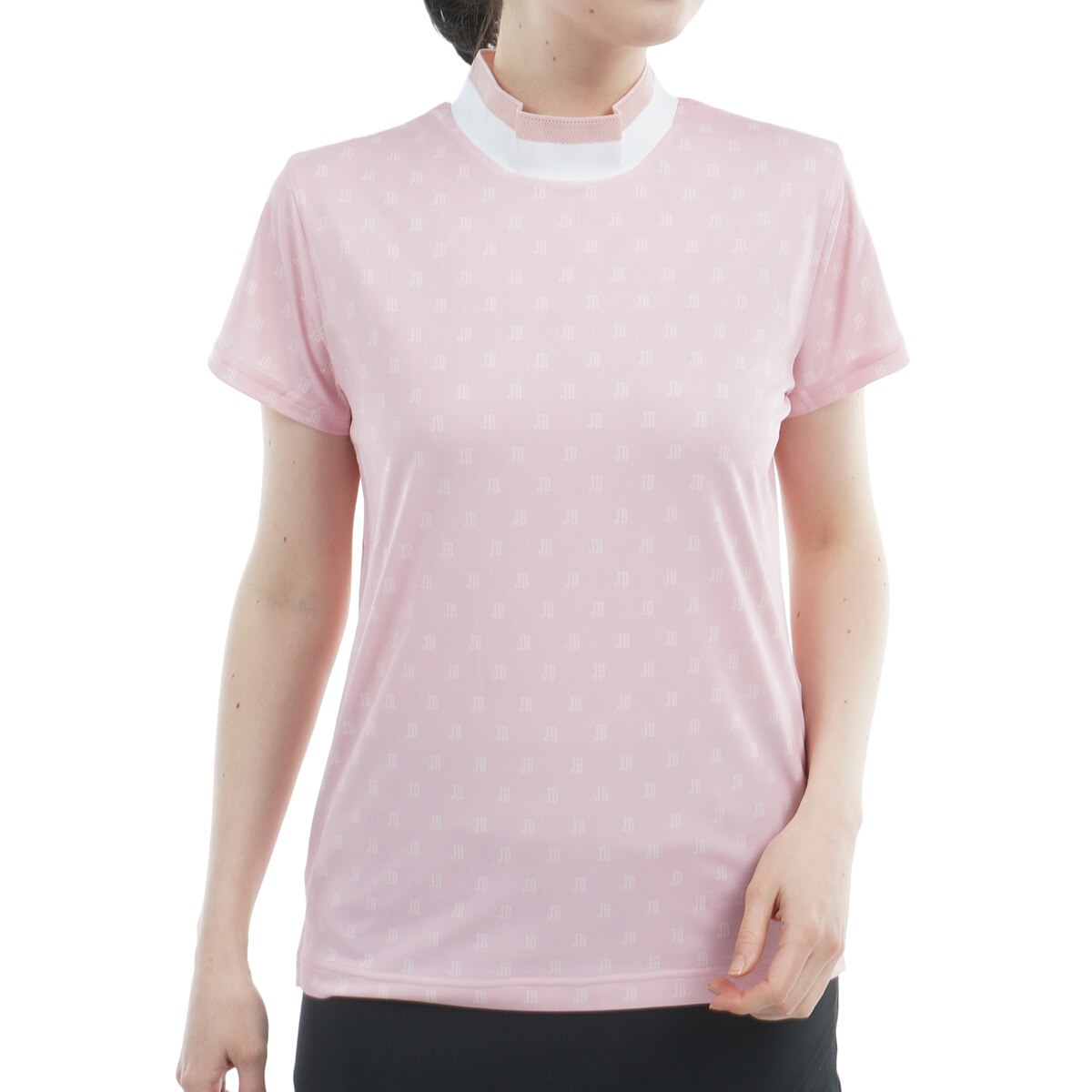 ロゴプリント モックネック半袖シャツ レディス(半袖シャツ