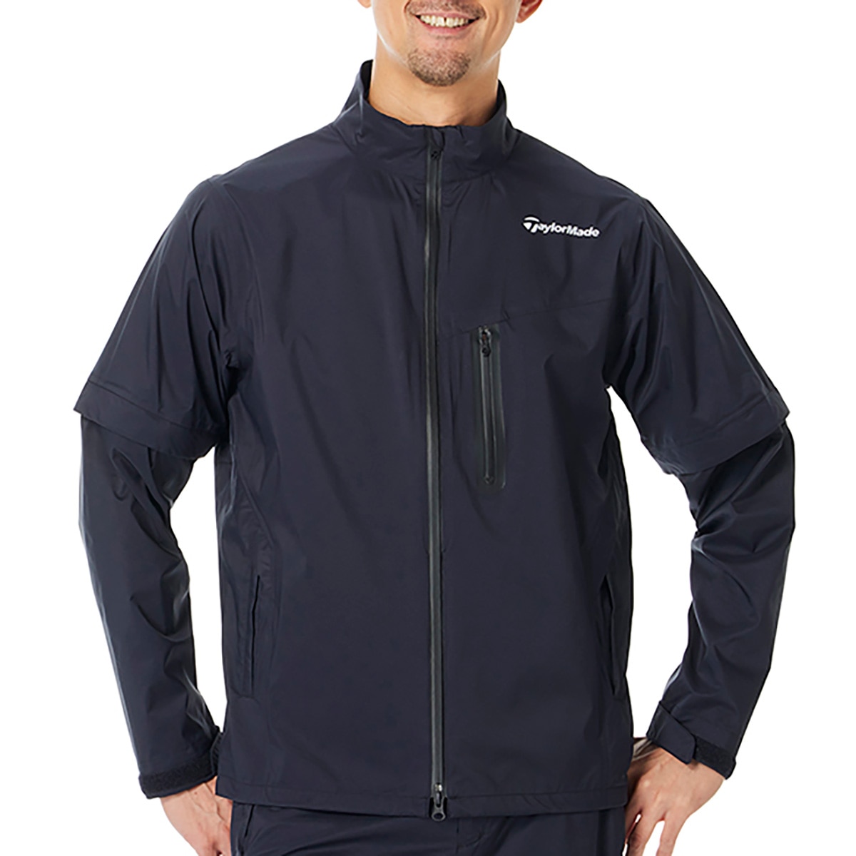 TaylorMade ゴルフレインウェア　ネイビー メンズ M ストレッチ テクニカルウォータープルーフジャケット(レインウェア