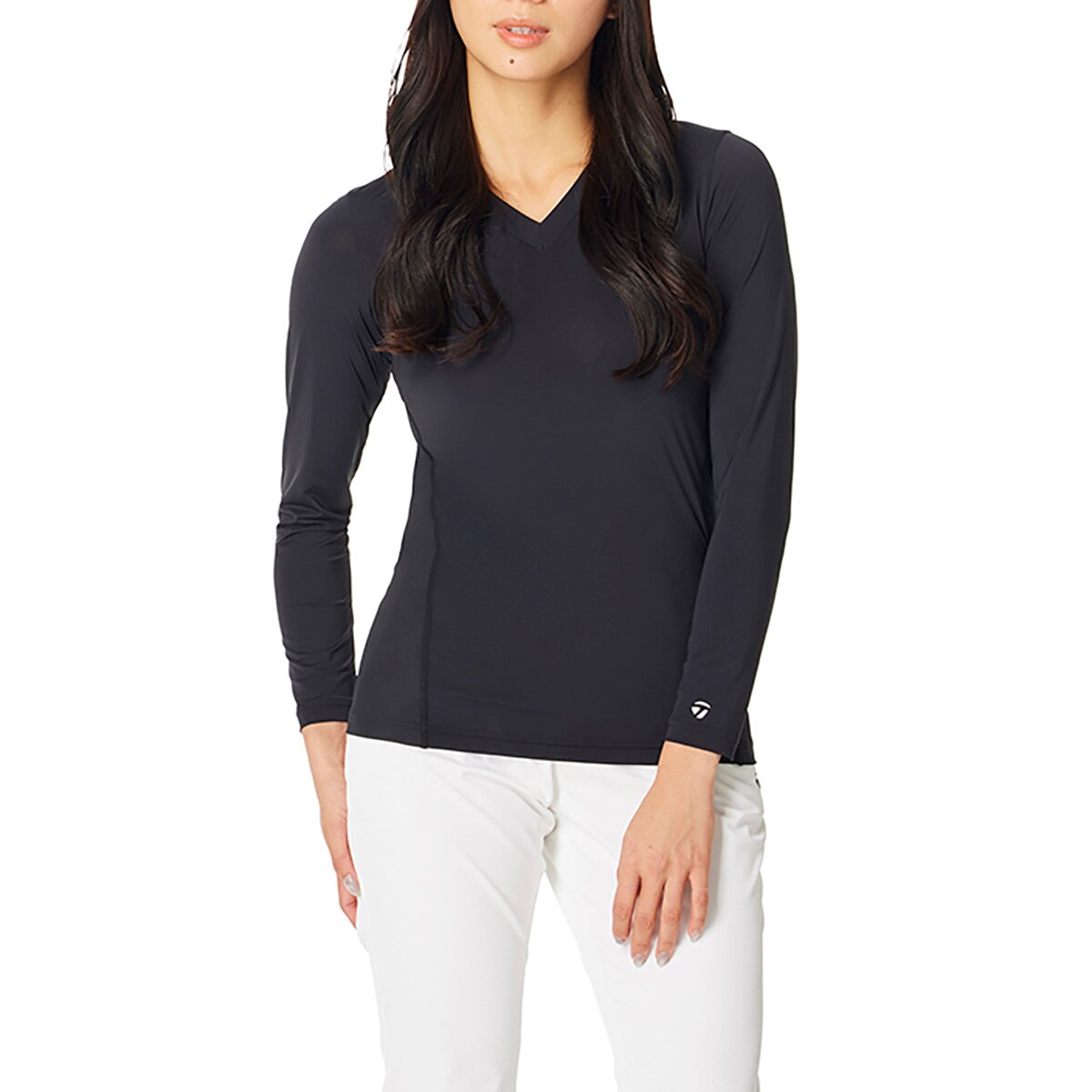ストレッチ Vネックベースレイヤー長袖シャツ レディス(【女性】機能
