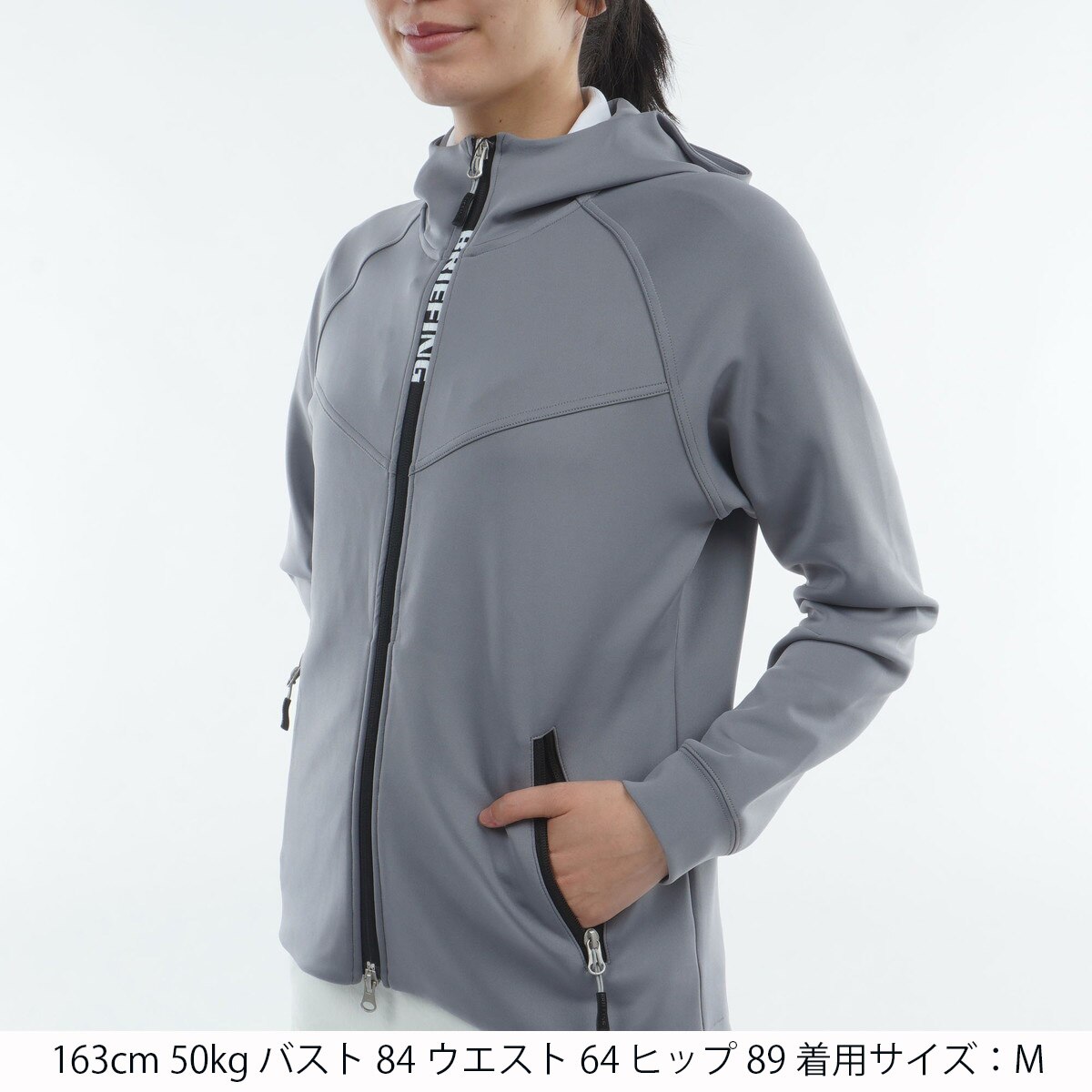 ストレッチ 3Dロゴ パーカー レディス(中間着(セーター、トレーナー