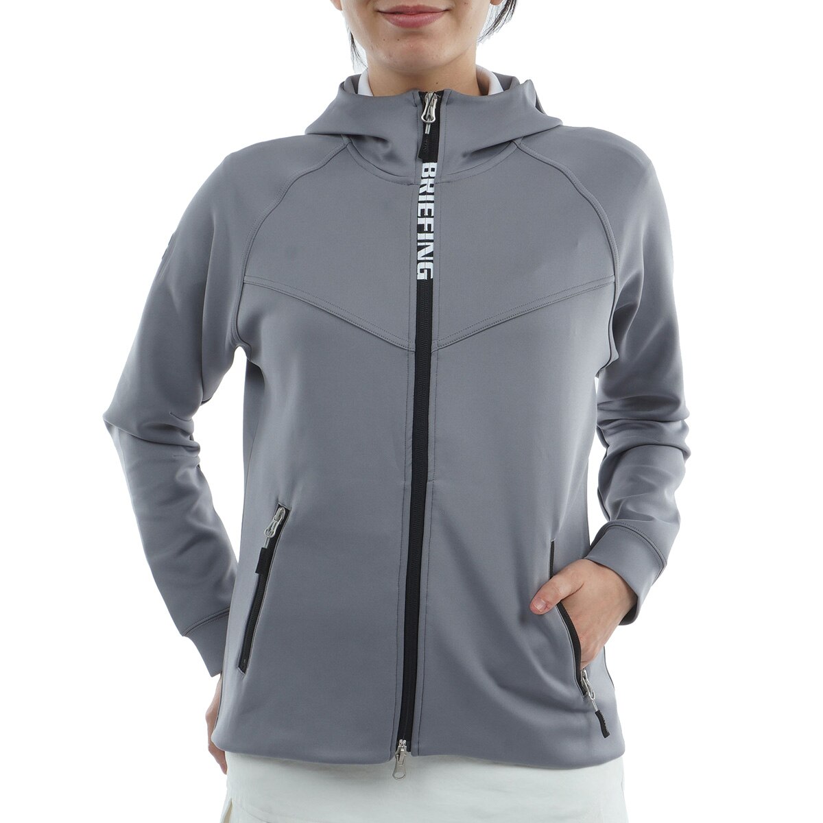 BRIEFING 3Dロゴパーカー size S ブリーフィング ストレッチ 3Dロゴ パーカー レディス(中間着(セーター、トレーナー